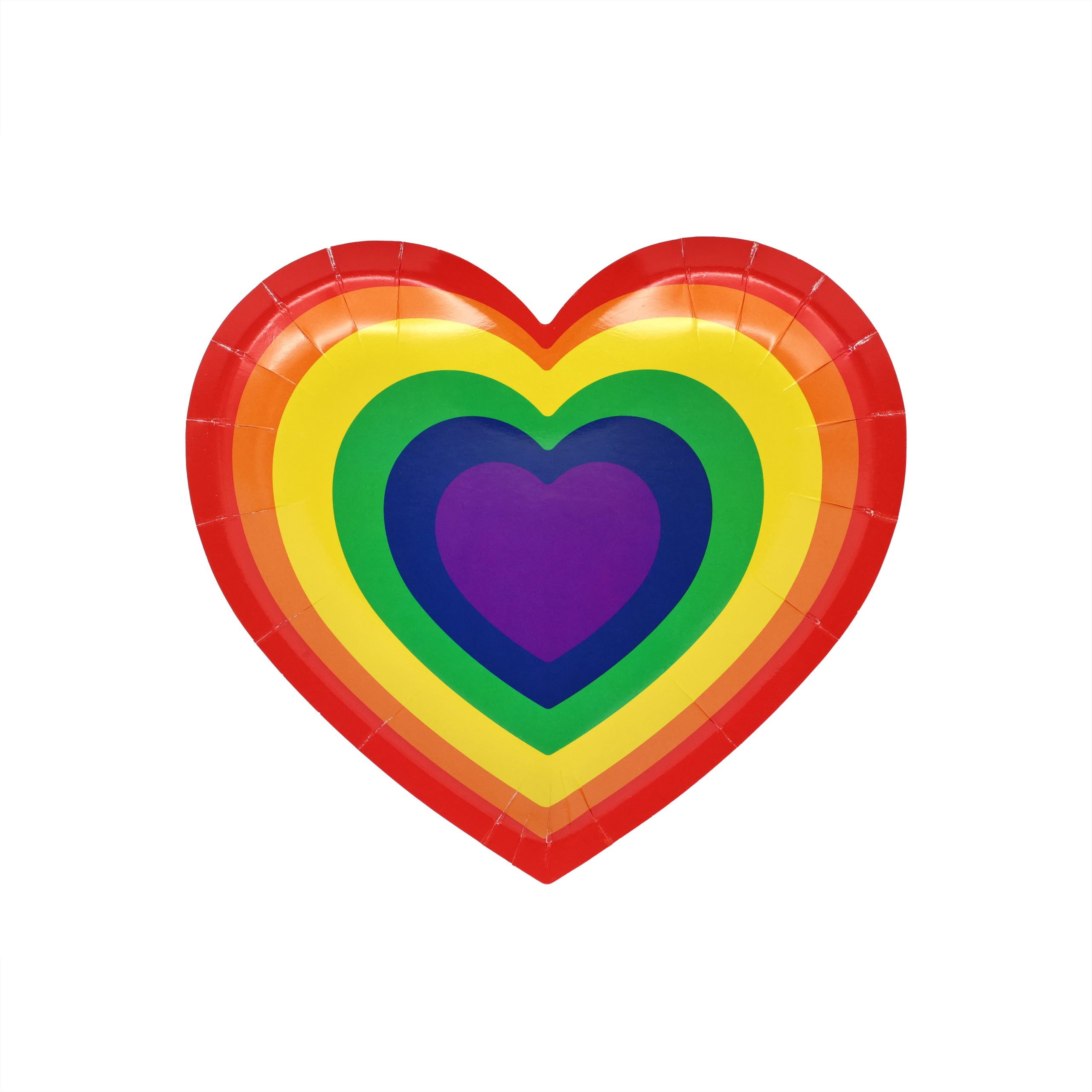 7" Pride Rainbow Paper Heart Snack Plates, 10ct. by Celebrate It™