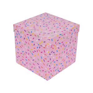 6" Pink Sprinkles Cube Gift Box by Celebrate It™