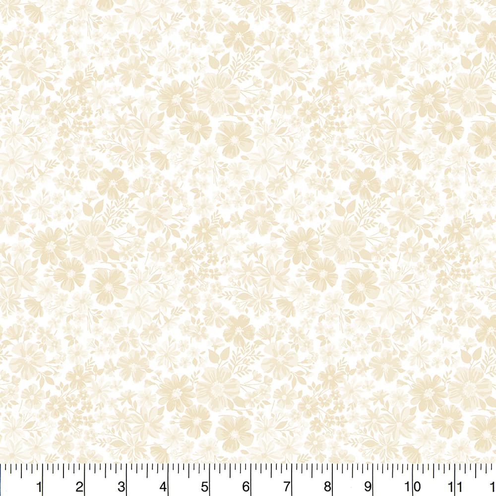Fabric Traditions Cream Flowers Cotton Quilting Fabric