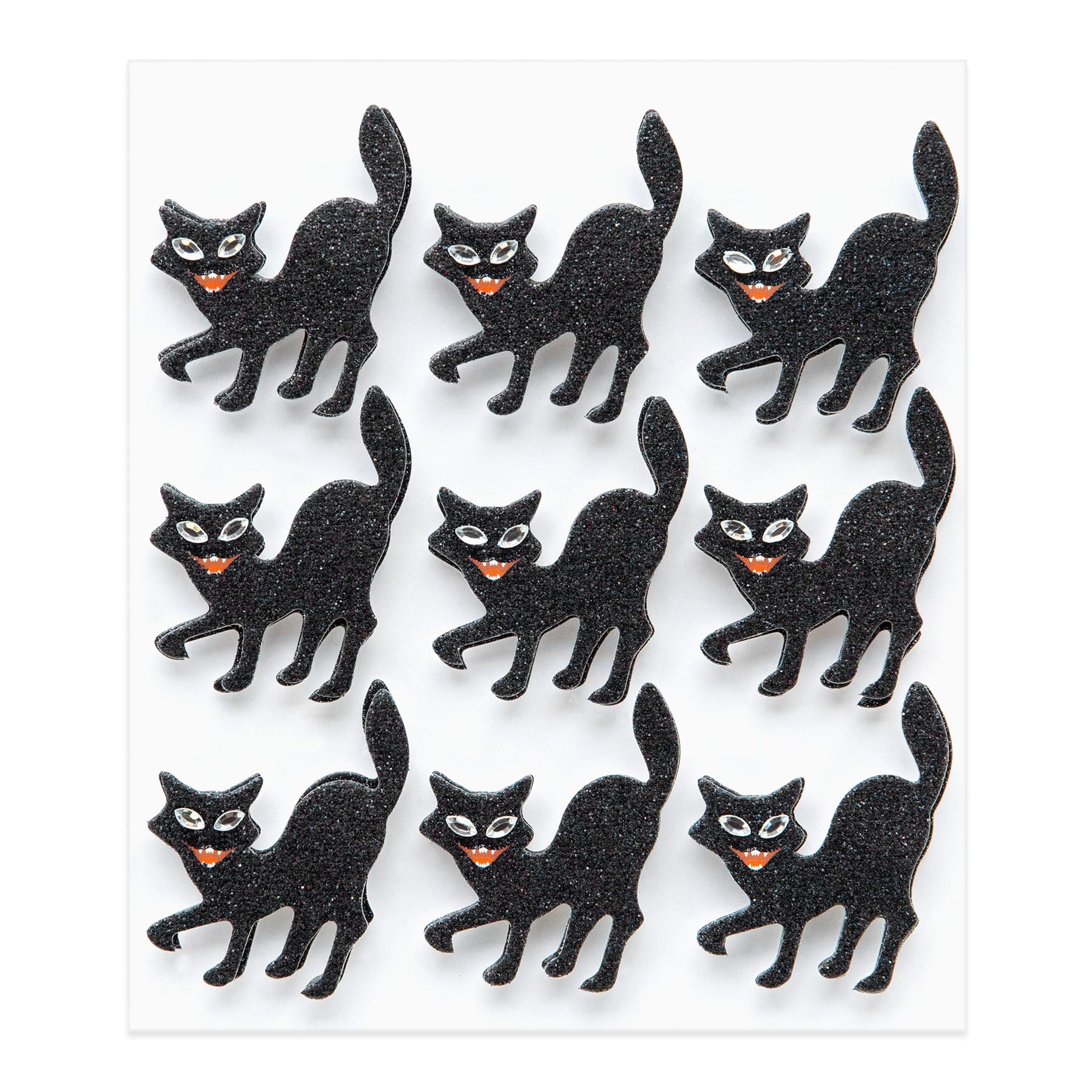 Glitter Black Cat Layered Dimensional Stickers by Recollections™