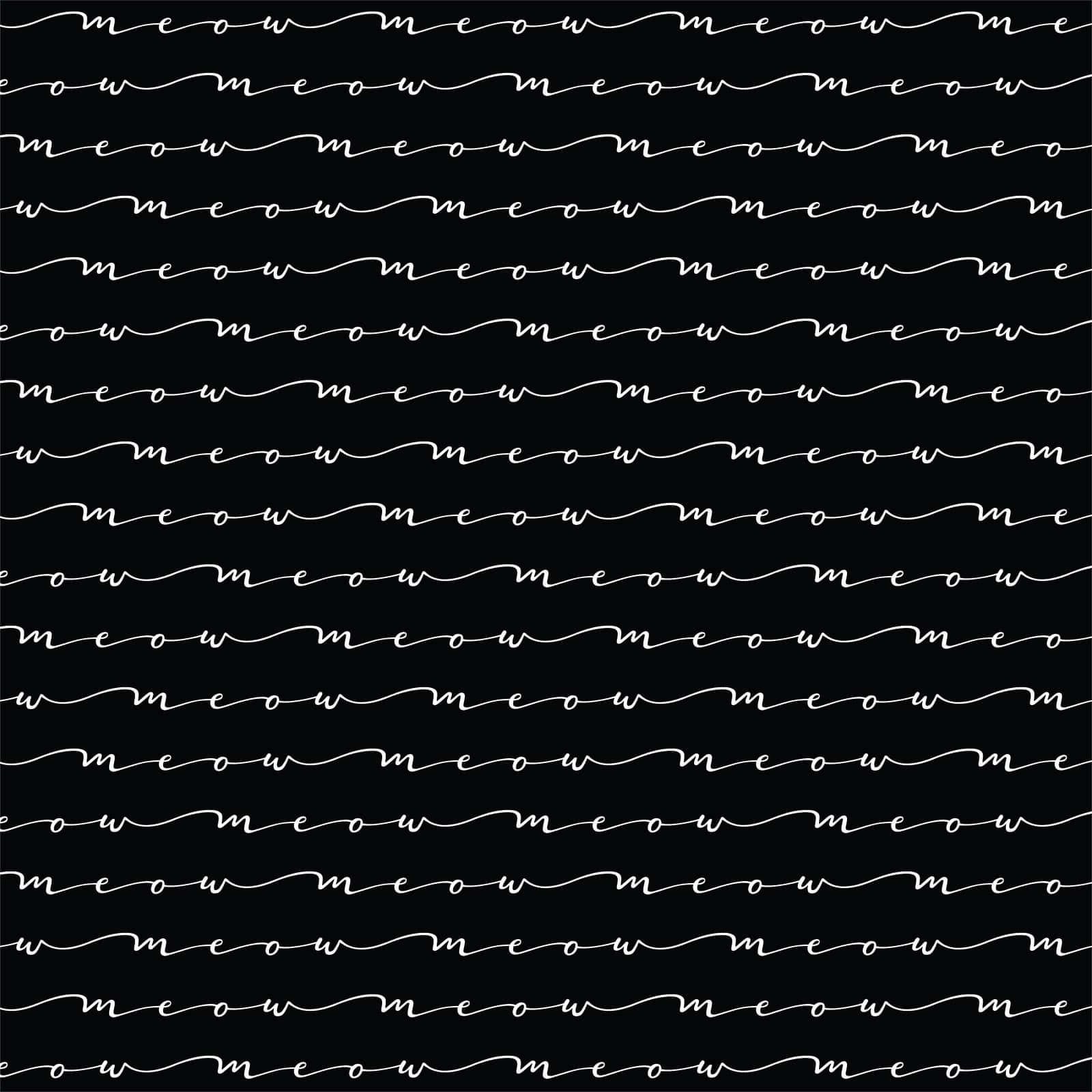 Eugene Textiles Black Meow Script Cotton Fabric