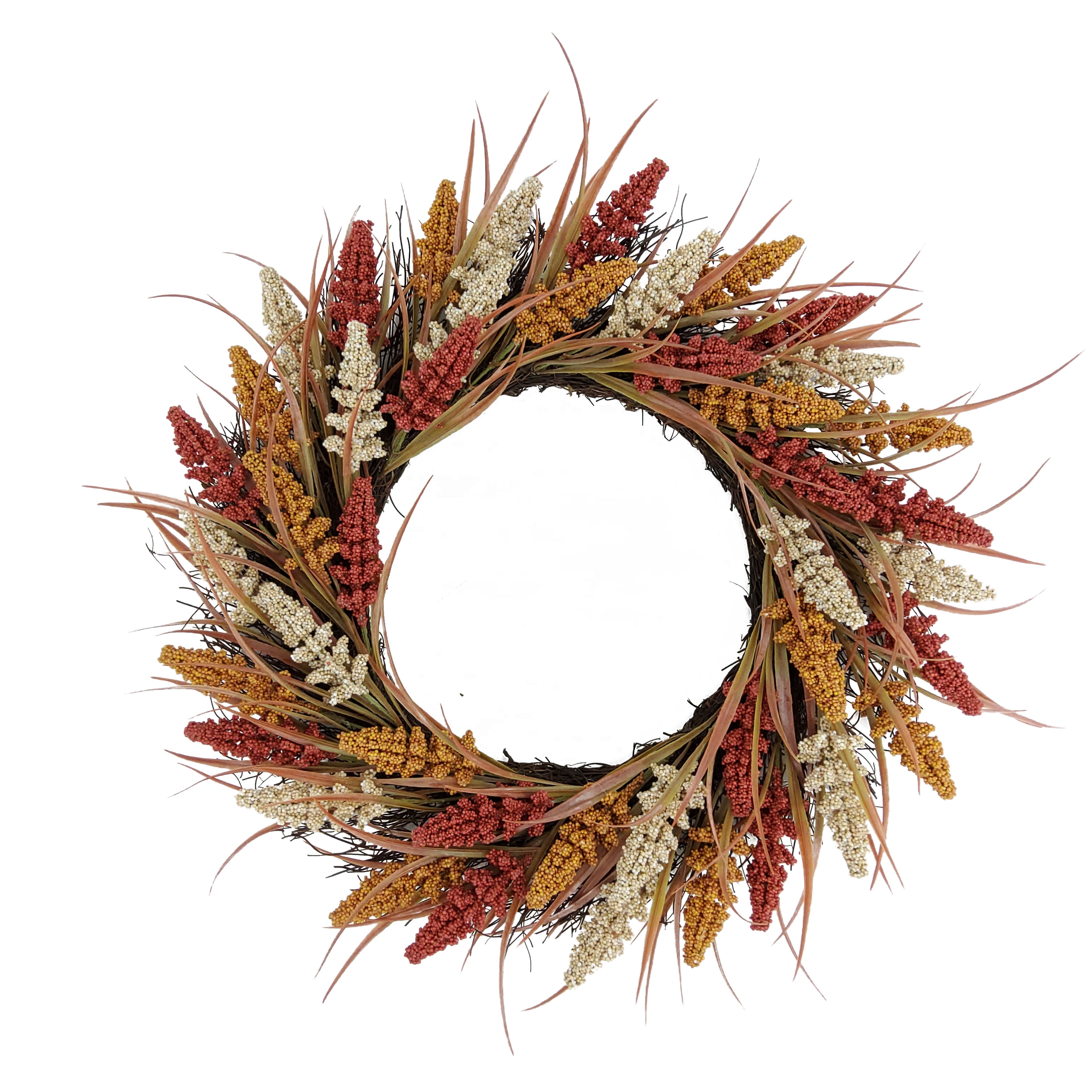22" Burnt Orange & Yellow Heather Wreath by Ashland®