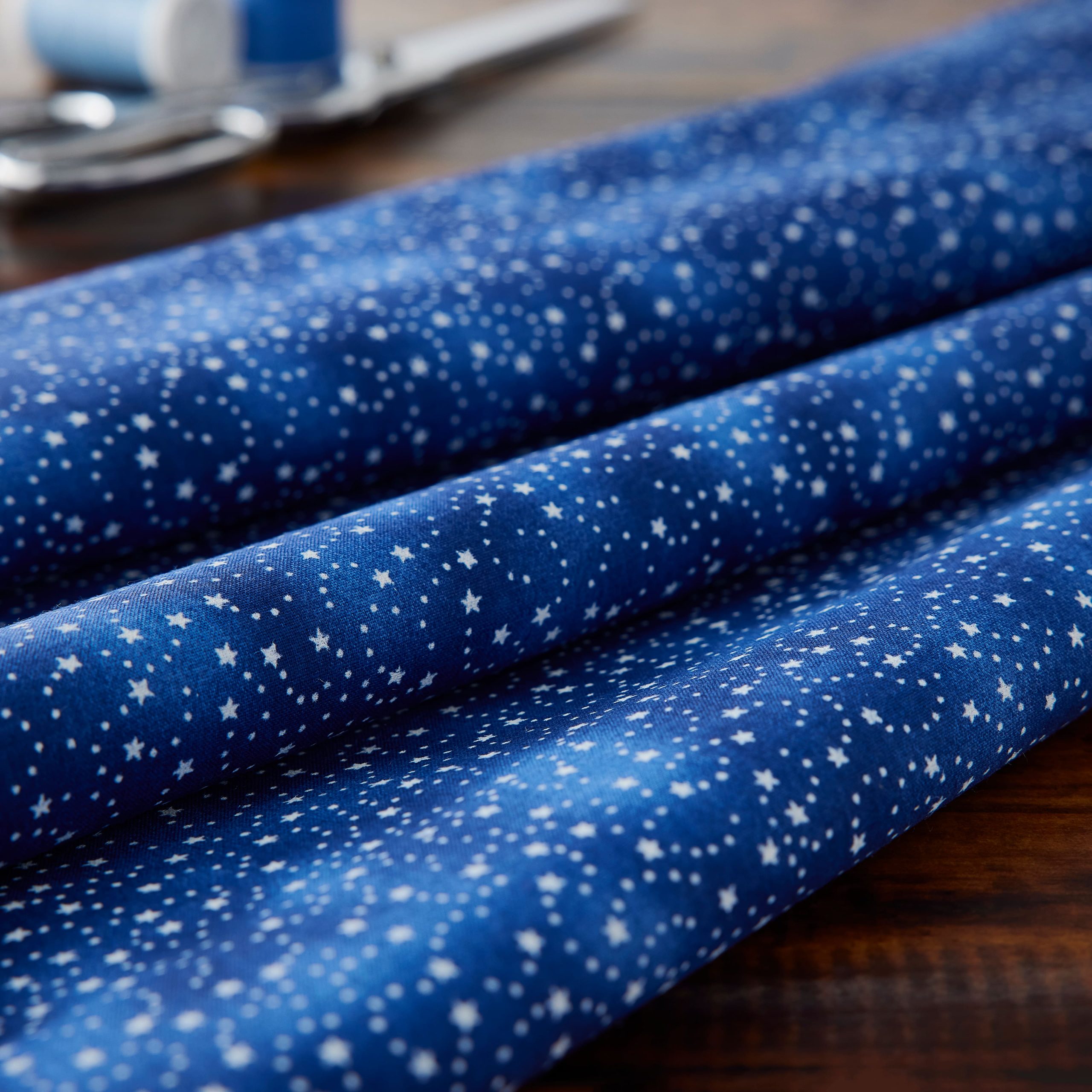 Fabric Traditions Navy Swirling Stars Cotton Fabric - Image 2