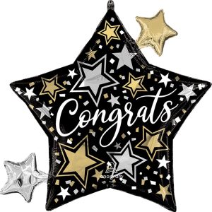 29" Congrats Stars Foil Balloon