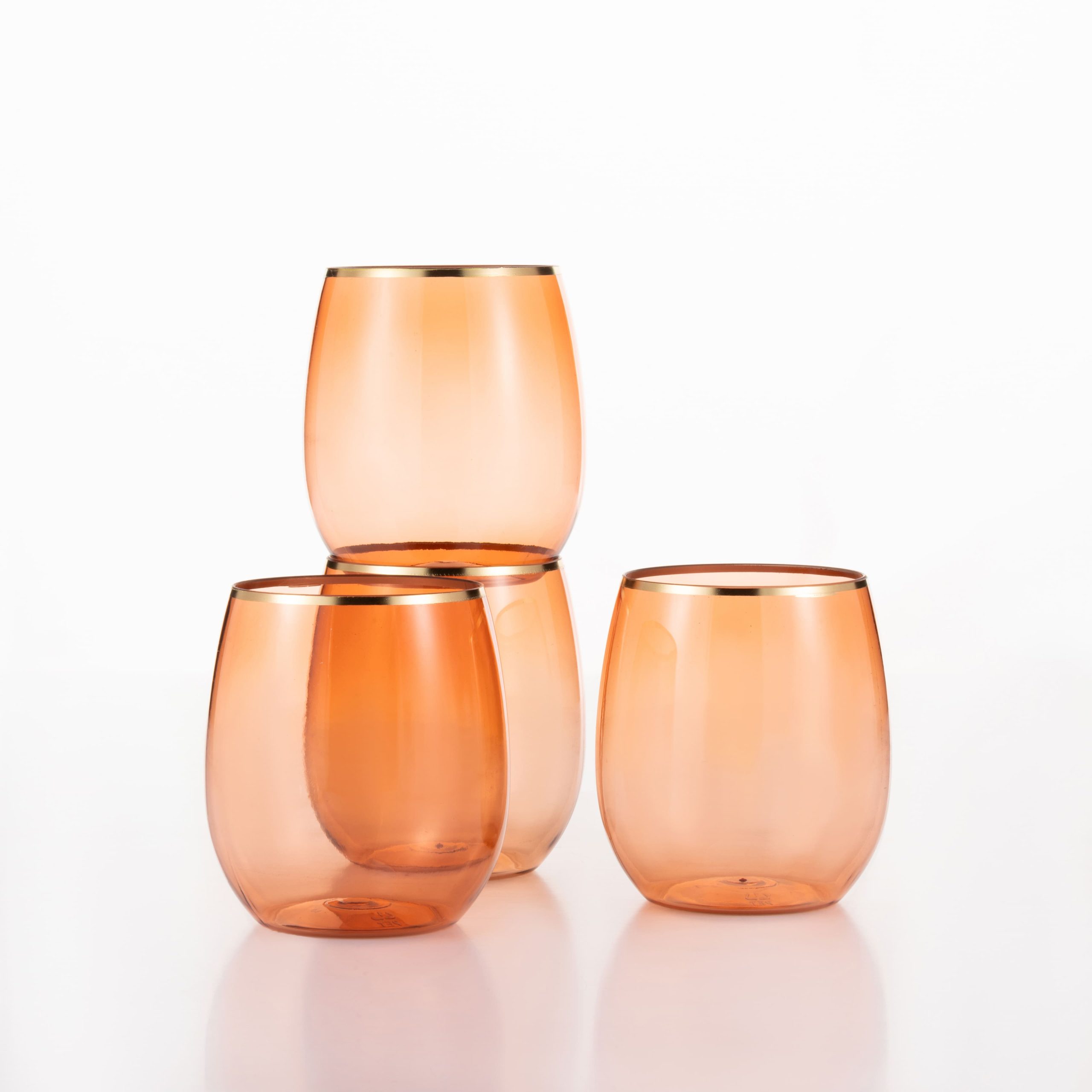 12 oz. Brown with Gold Edge Plastic Wine Glasses , 4ct. by Celebrate It™ - Image 2