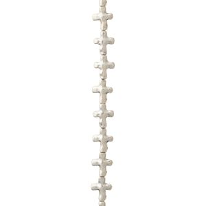 Silver Plated Wavy Metal Cross Beads, 13mm by Bead Landing™