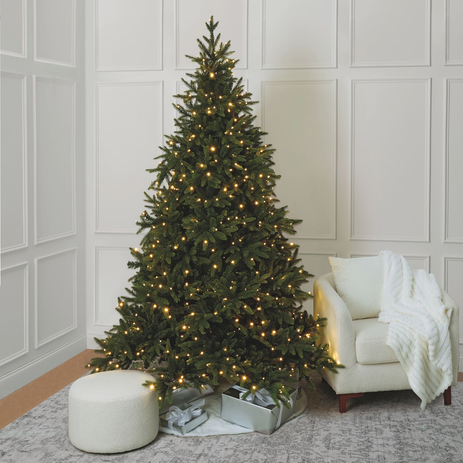 7.5ft. Pre-Lit Barrington Fir Artificial Christmas Tree, Quick Set® LumaDazzle® Color Changing Twinkle LED Lights by Ashland®