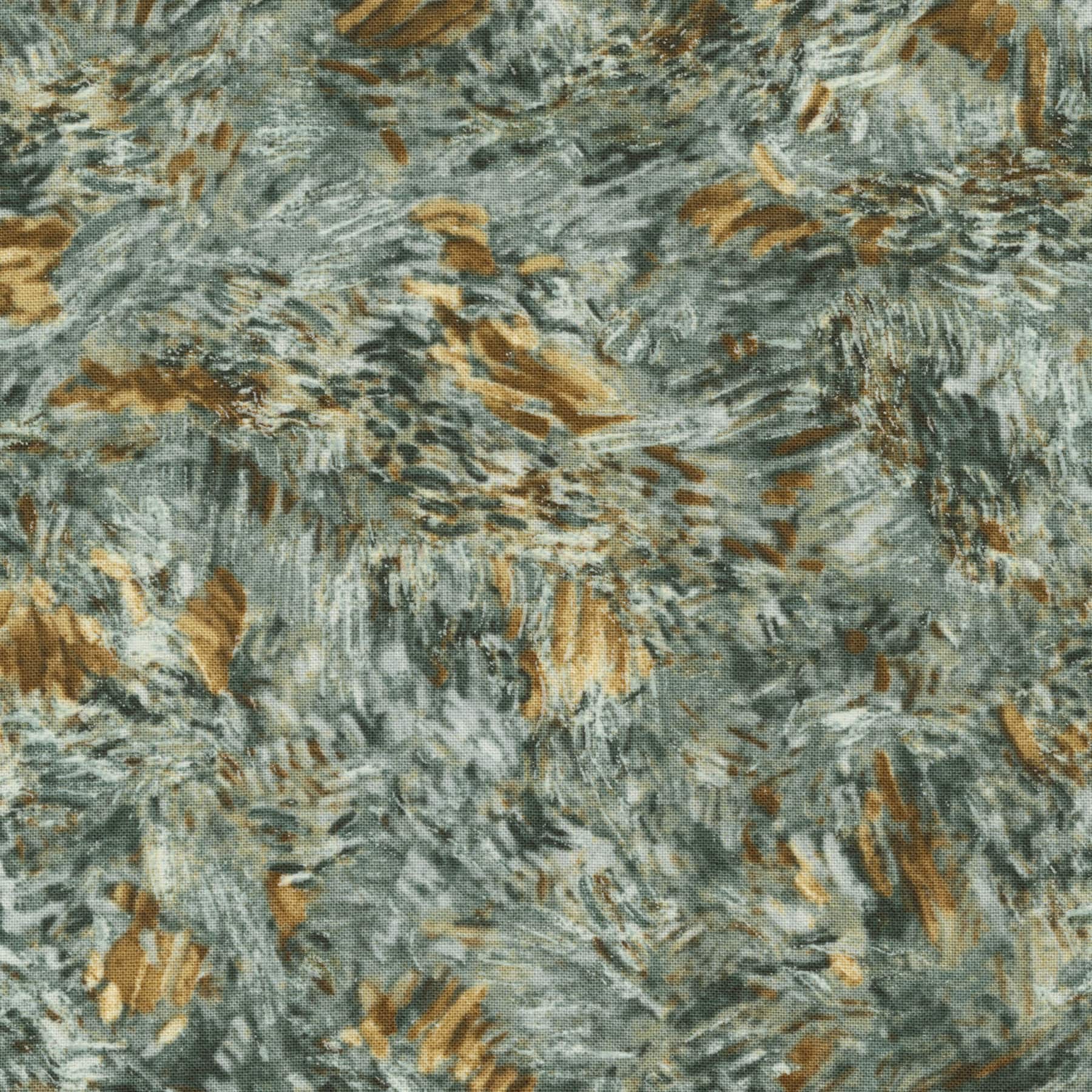 Robert Kaufman Silver & Yellow Brush Strokes Cotton Fabric
