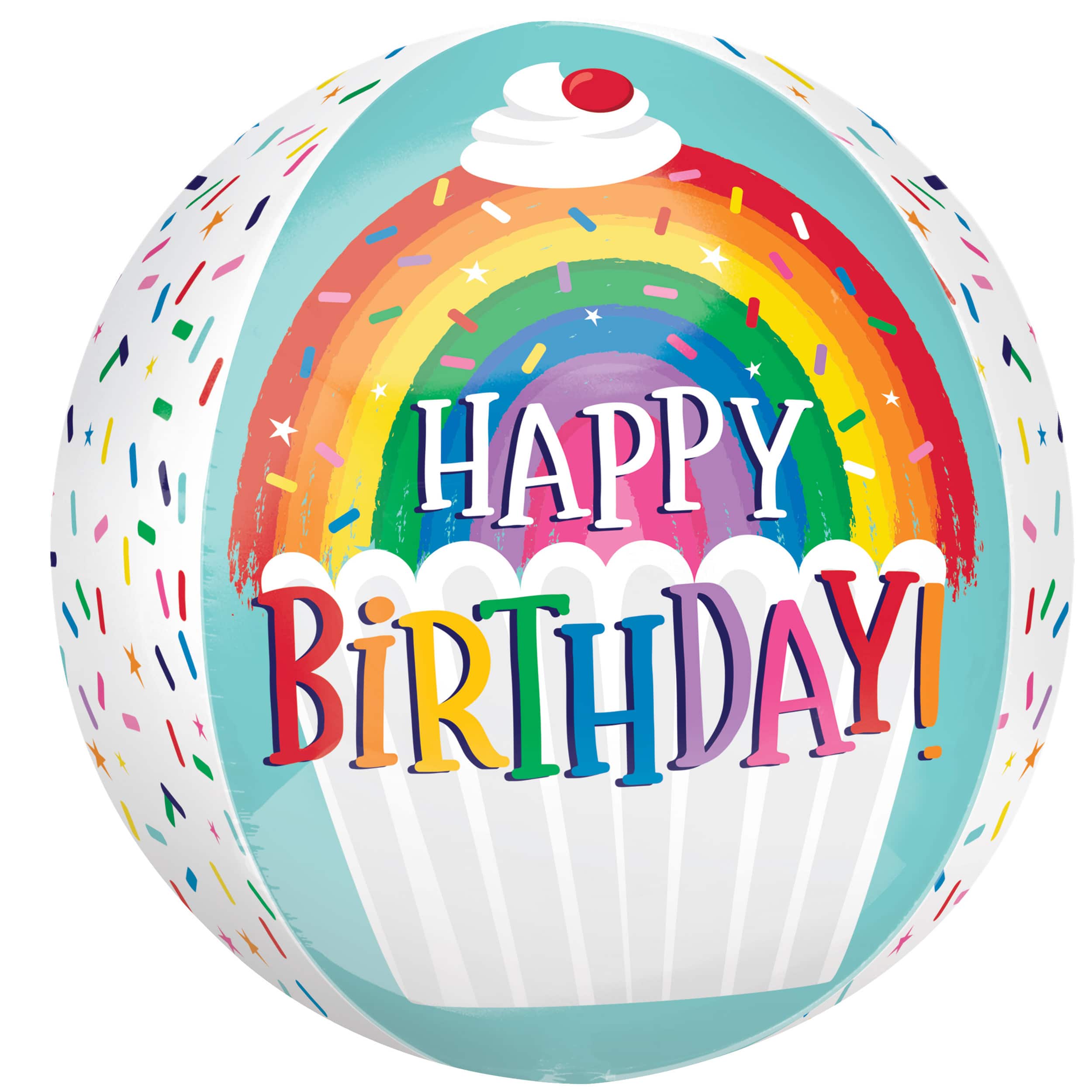 Orbz® XL™ Rainbow Sprinkles Birthday Foil Balloon - Image 2