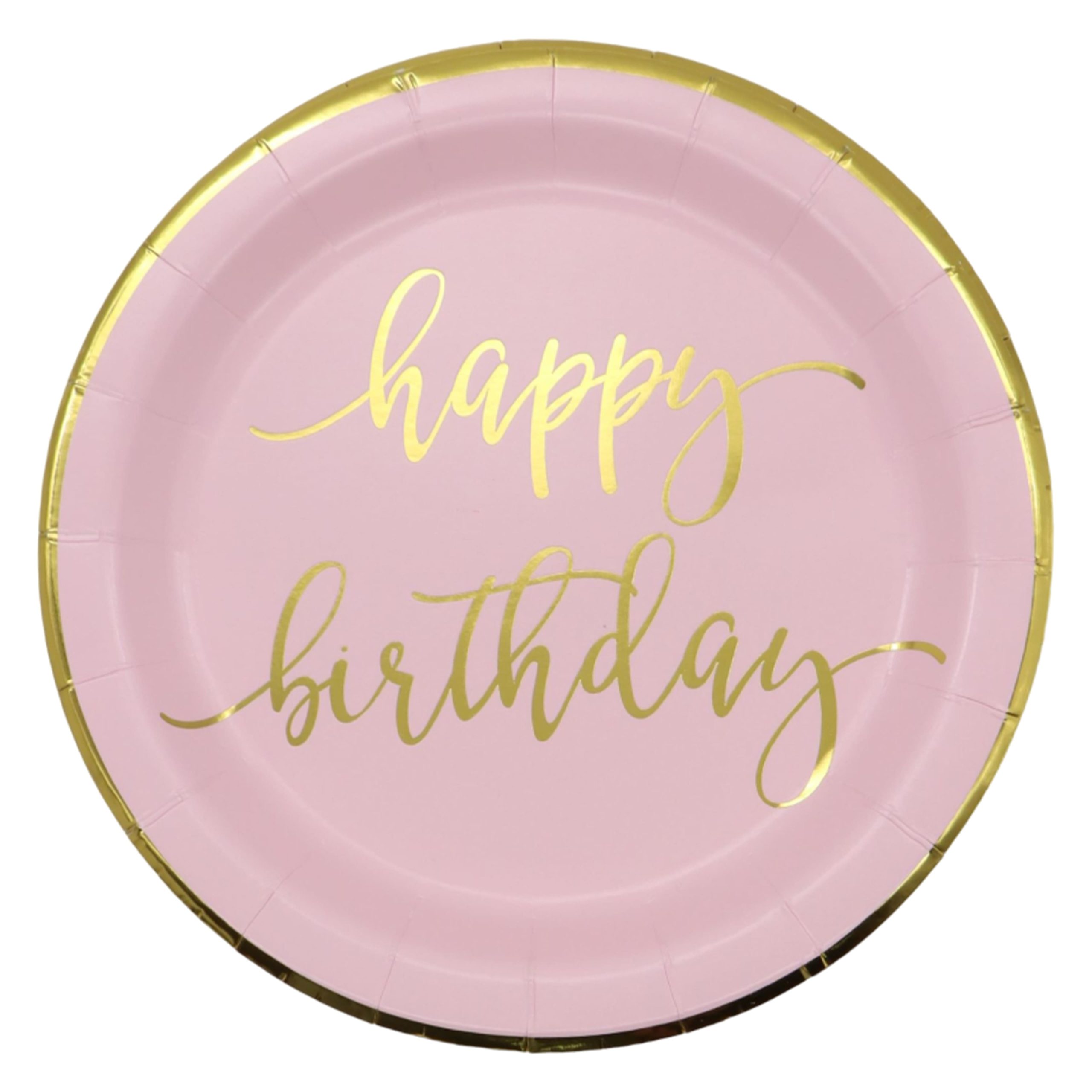 7" Pink & Gold Happy Birthday Snack Plates, 8ct. by Celebrate It™