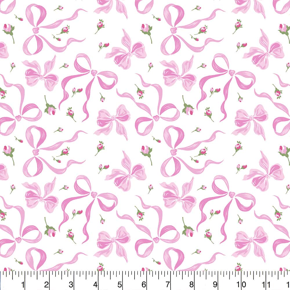 Fabric Traditions Pink Bows Cotton Quilting Fabric