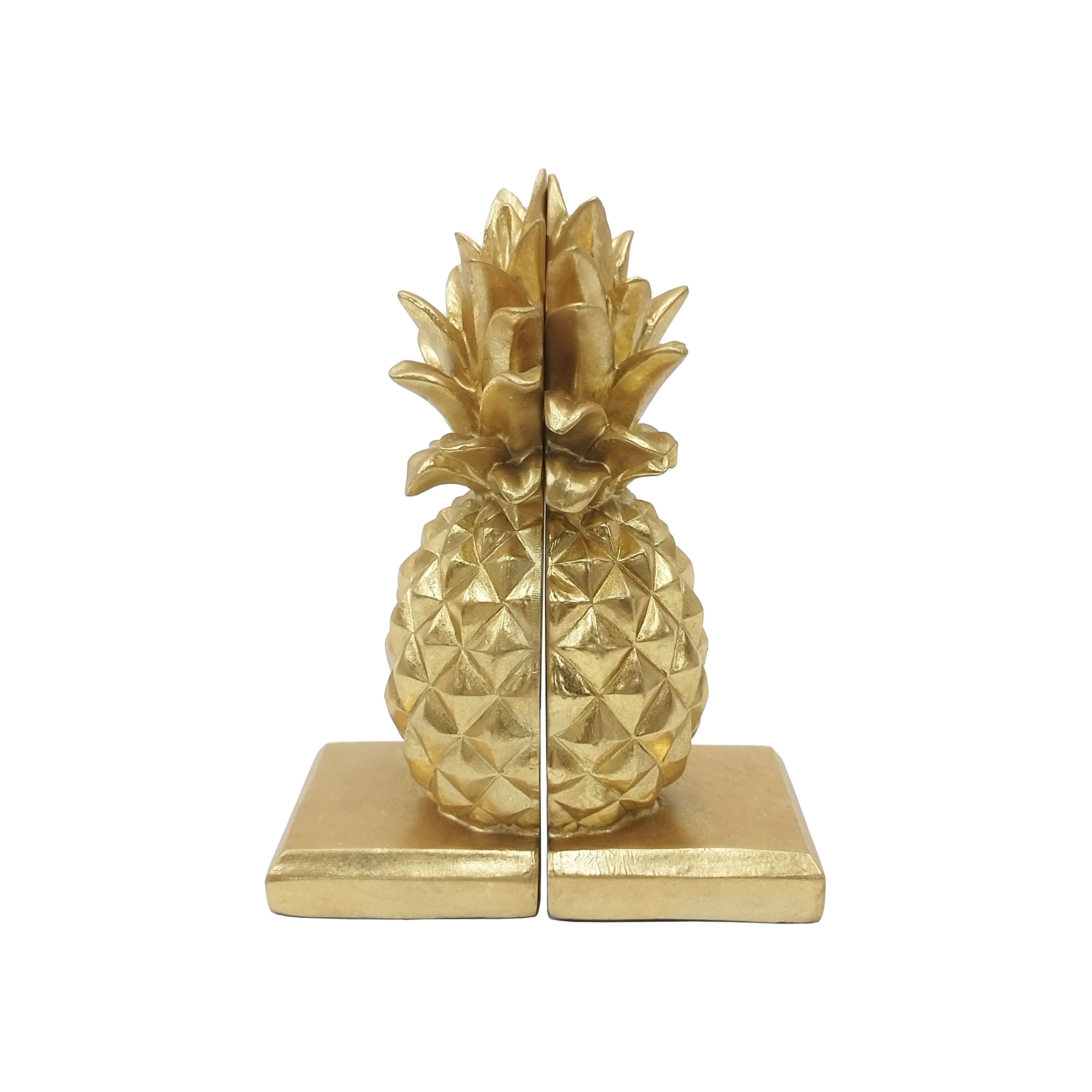 9.25" Gold Pineapple Book End Set by Ashland®