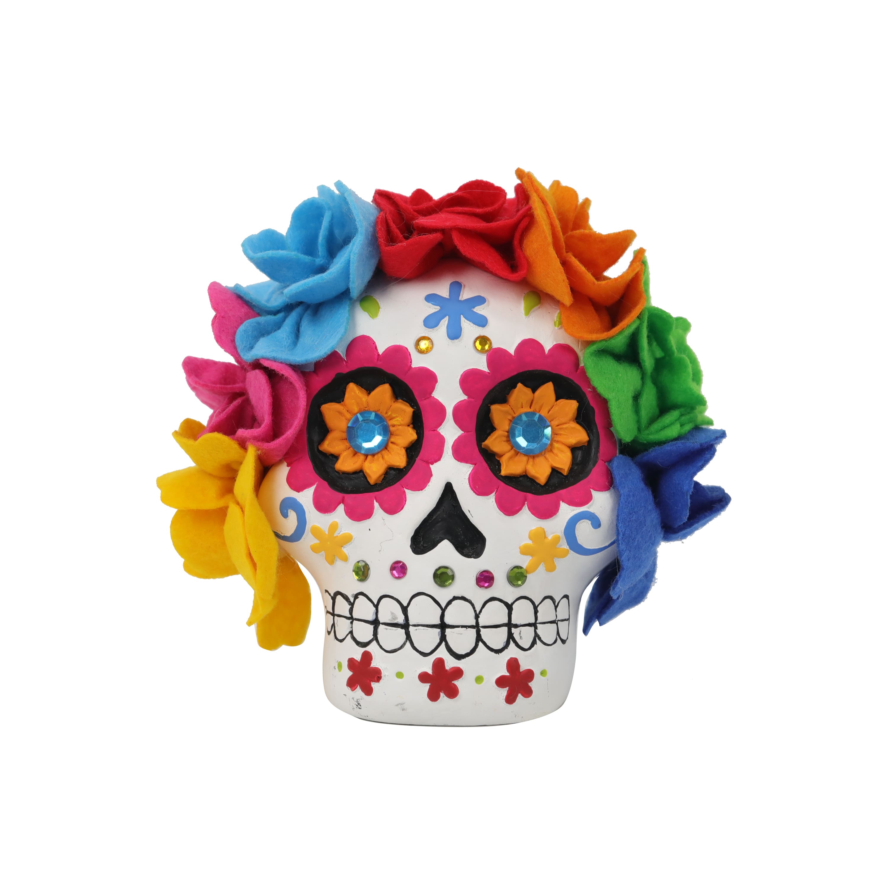 5.5" Skull with Flowers Tabletop Décor by Ashland®