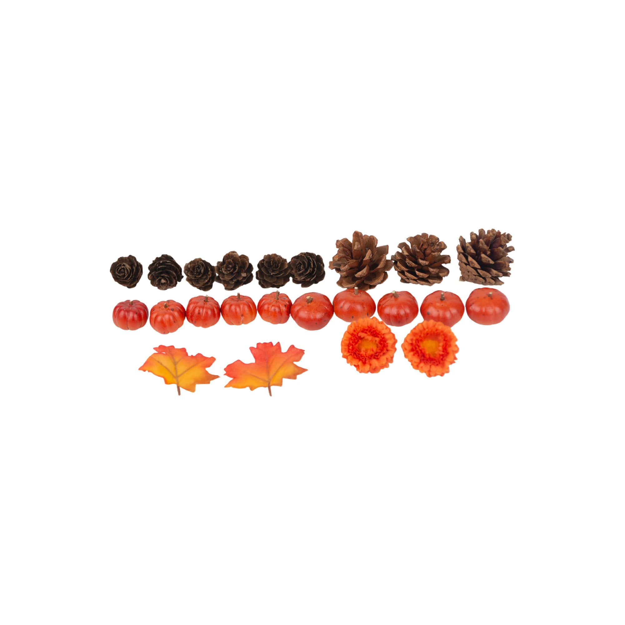 Orange Pumpkin, Pinecone, Leaf & Flower Decorative Components Mix by Ashland®