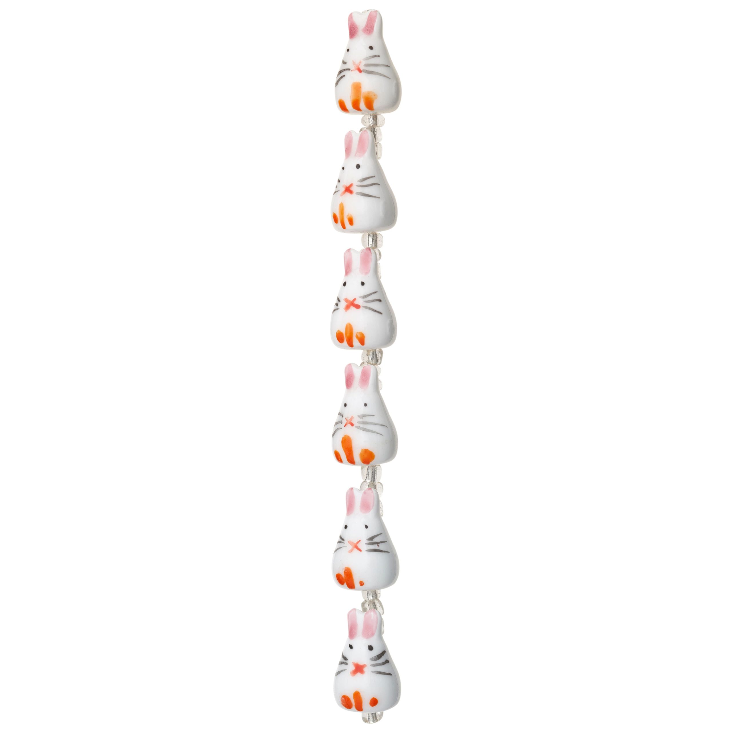 White Rabbit Ceramic Beads, 18mm by Bead Landing™ - Image 3