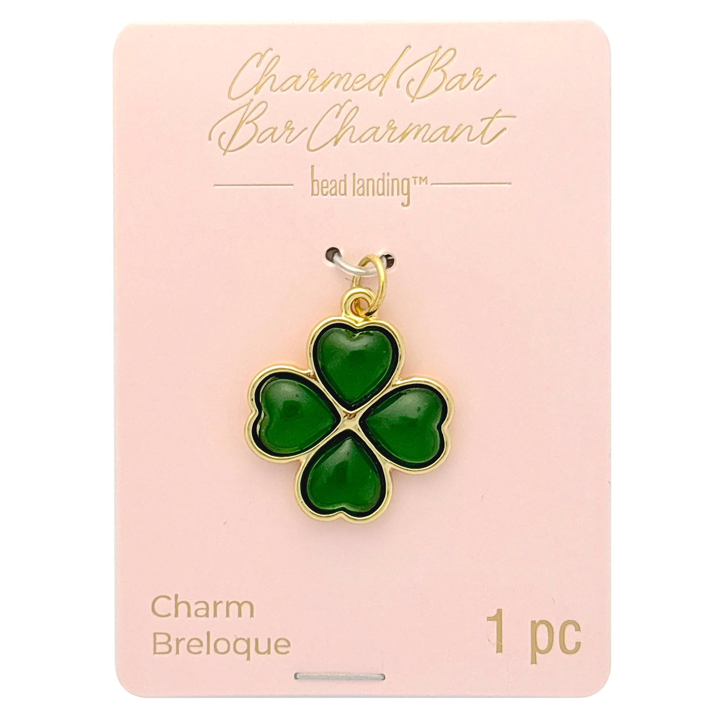 Charmed Bar Green & Gold Four-Leaf Clover Charm by Bead Landing™ - Image 2