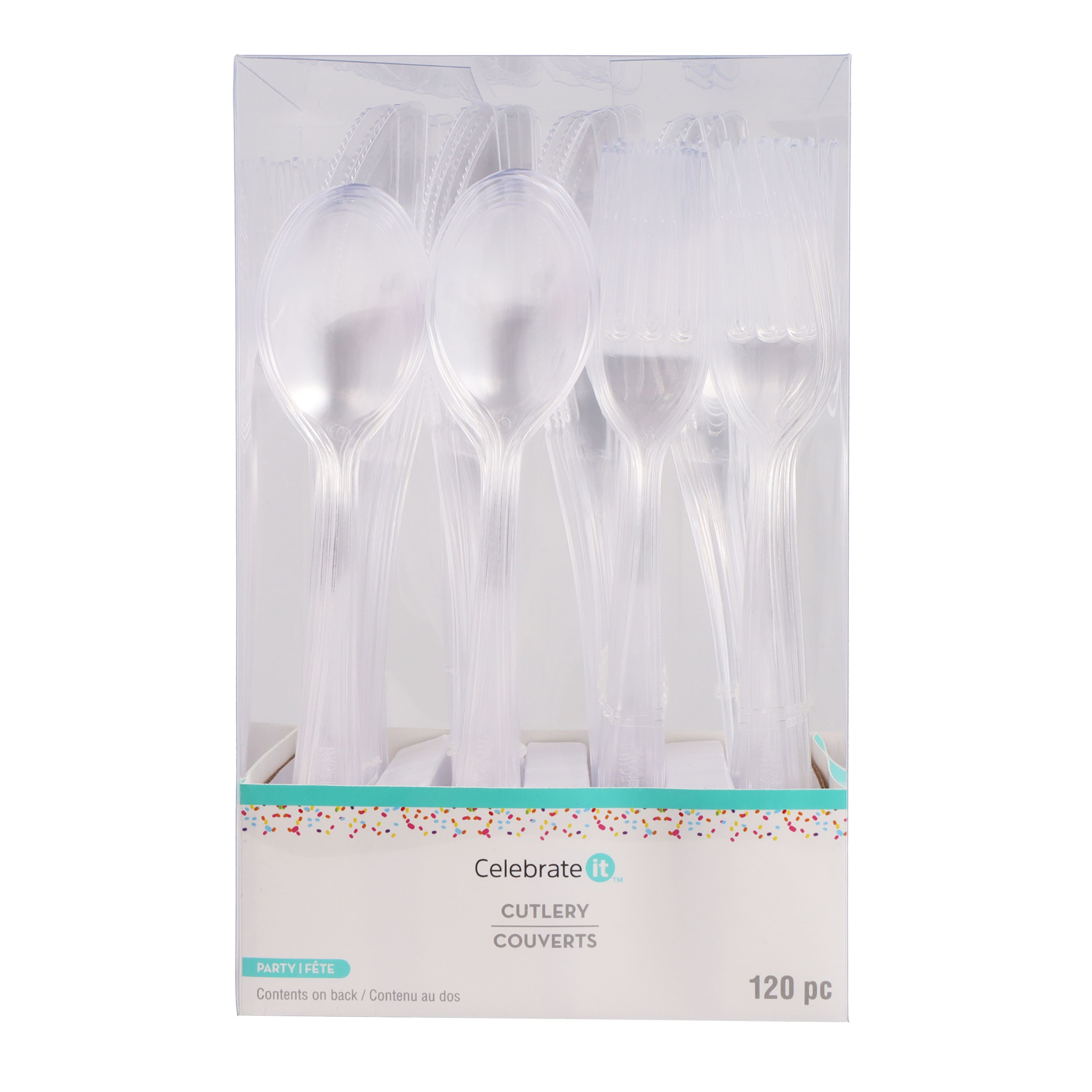 Clear Mixed Plastic Cutlery, 120ct. by Celebrate It™