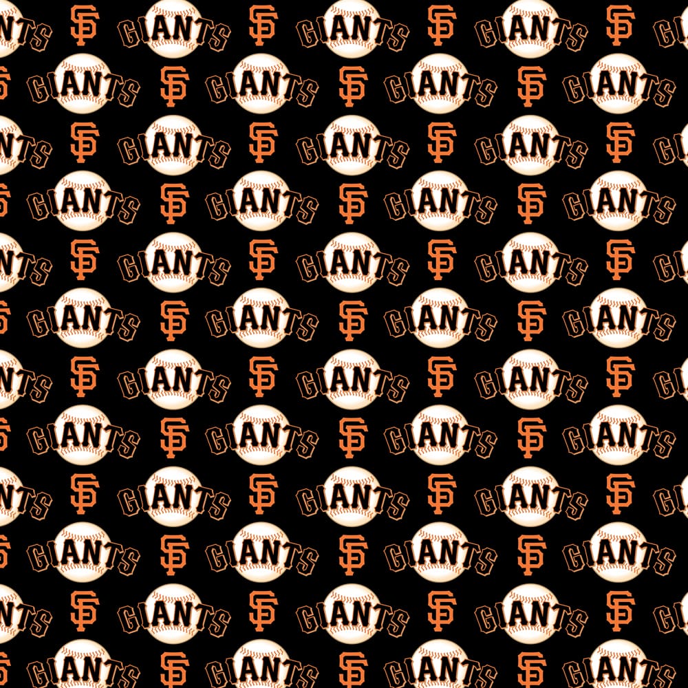 MLB San Francisco Giants Packed Logo Cotton Fabric