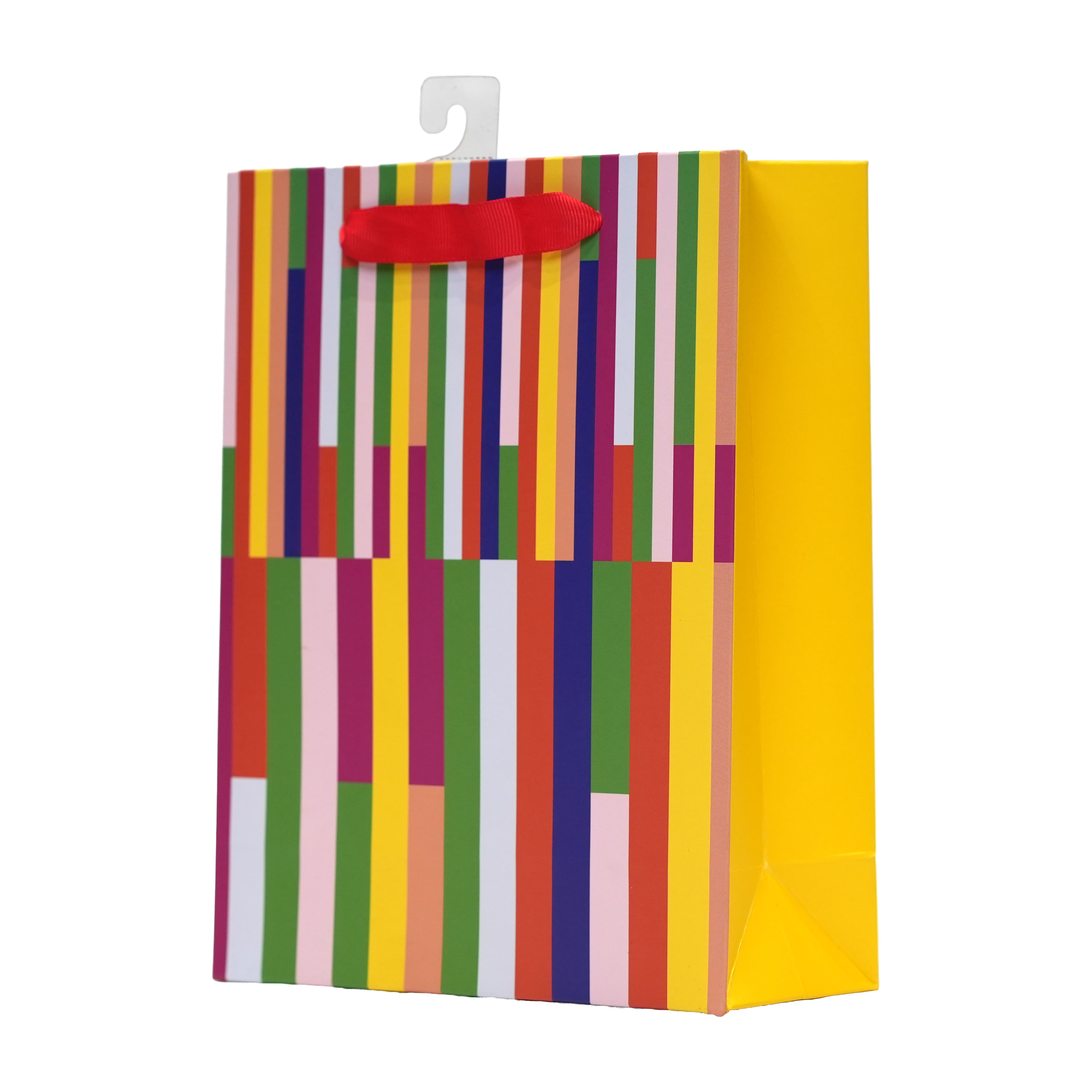 Yellow & Multicolor Stripes Gift Bag by Celebrate It™