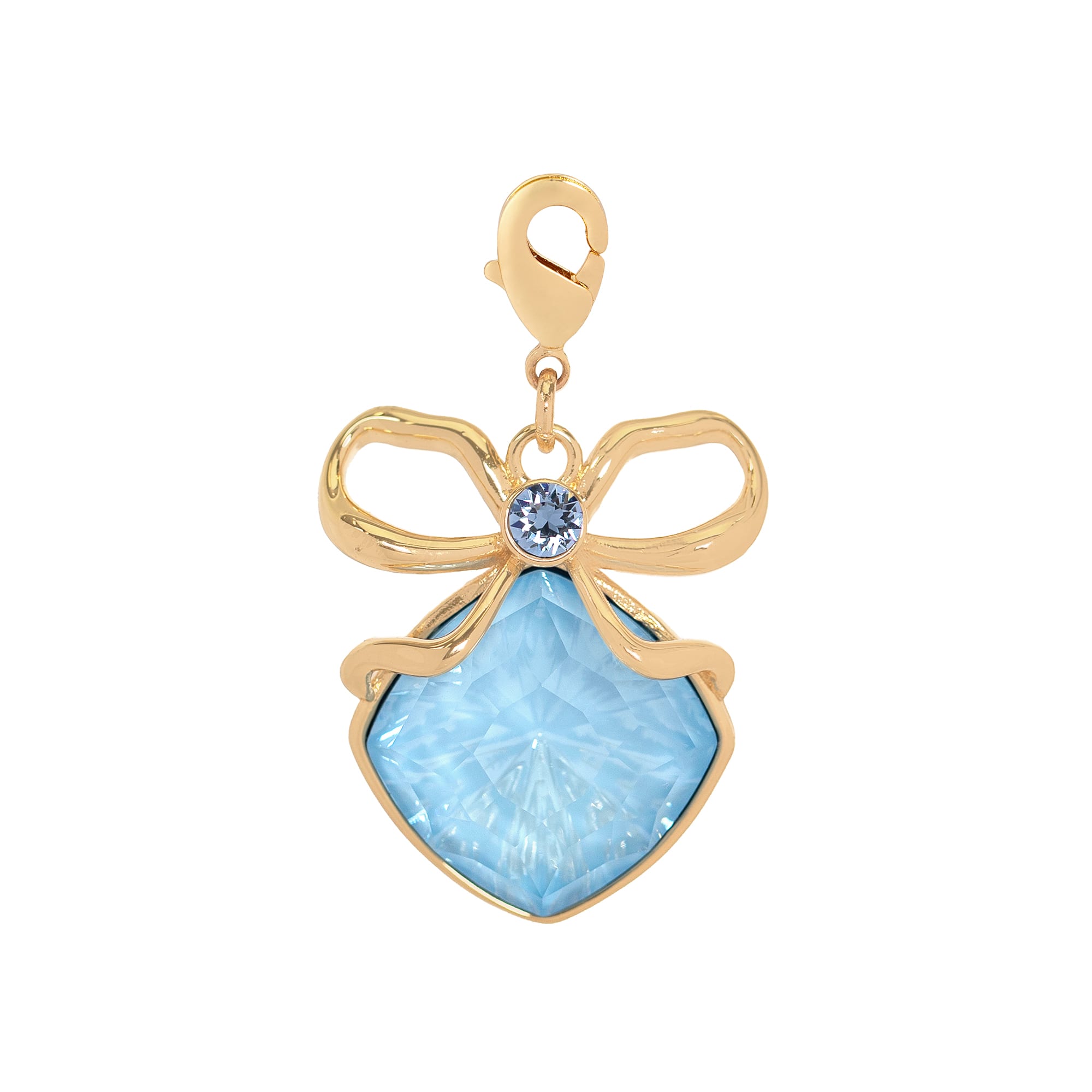 Blue Gem with Bow Austrian Crystal Charm by Bead Landing™
