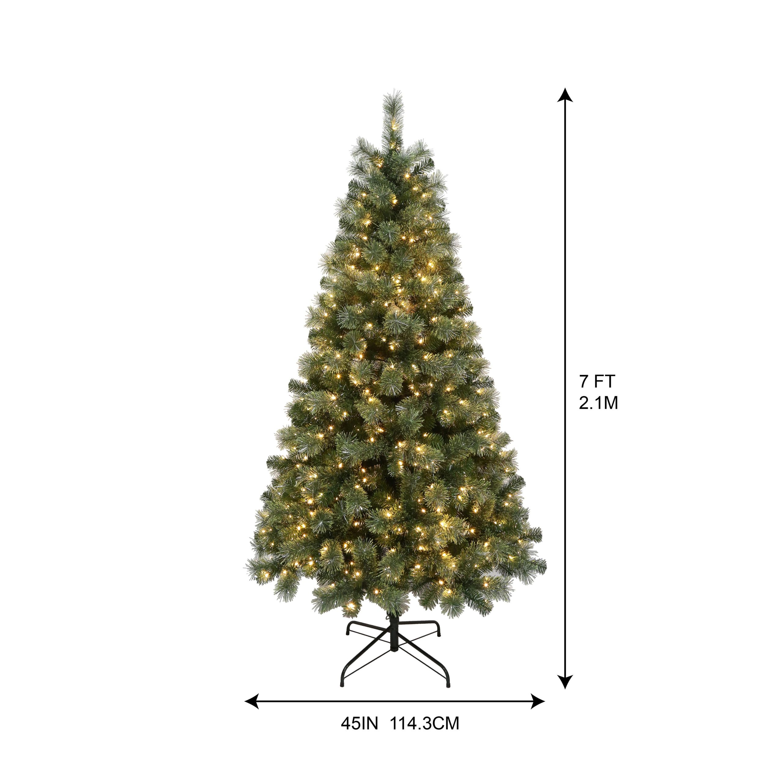 7ft. Pre-Lit Celebration Pine Artificial Christmas Tree, Warm White Mini LED Lights by Ashland® - Image 4