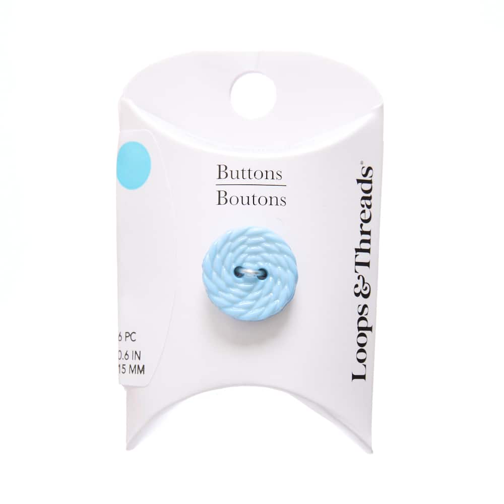15mm Light Blue Rope Round Buttons, 6ct. by Loops & Threads®
