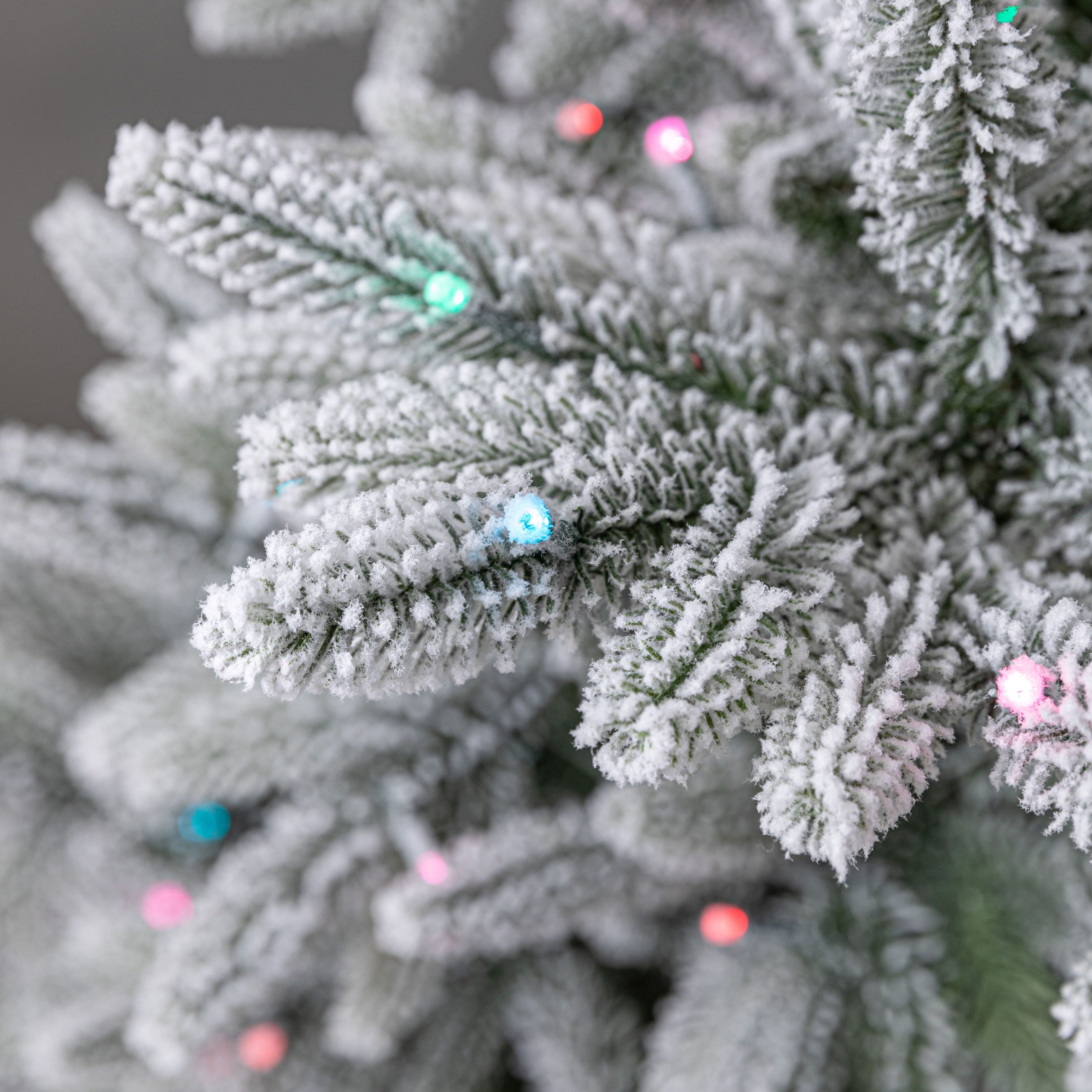 7.5ft. Pre-Lit Flocked Barrington Fir Artificial Christmas Tree, Quick Set® LumaDazzle® Color Changing Twinkle LED Lights by Ashland® - Image 2
