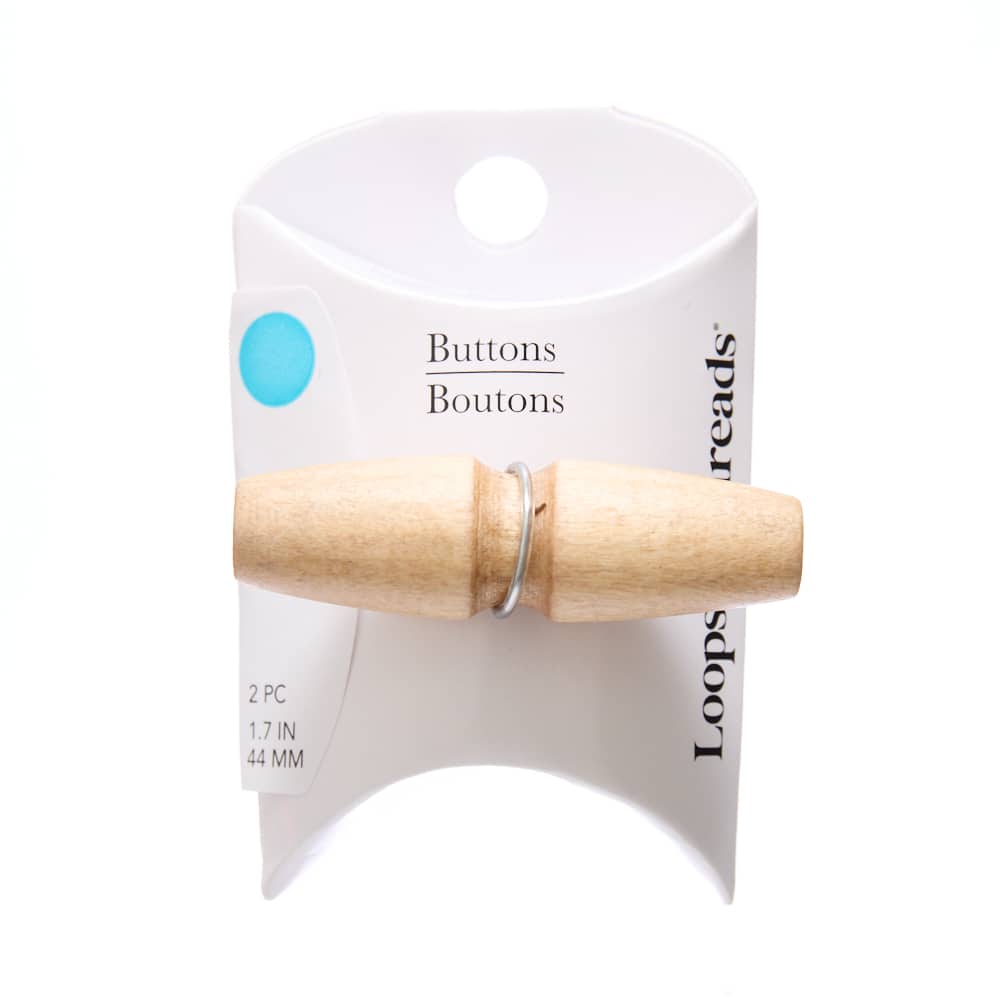44mm Natural Wood Toggle Buttons, 2ct. by Loops & Threads®