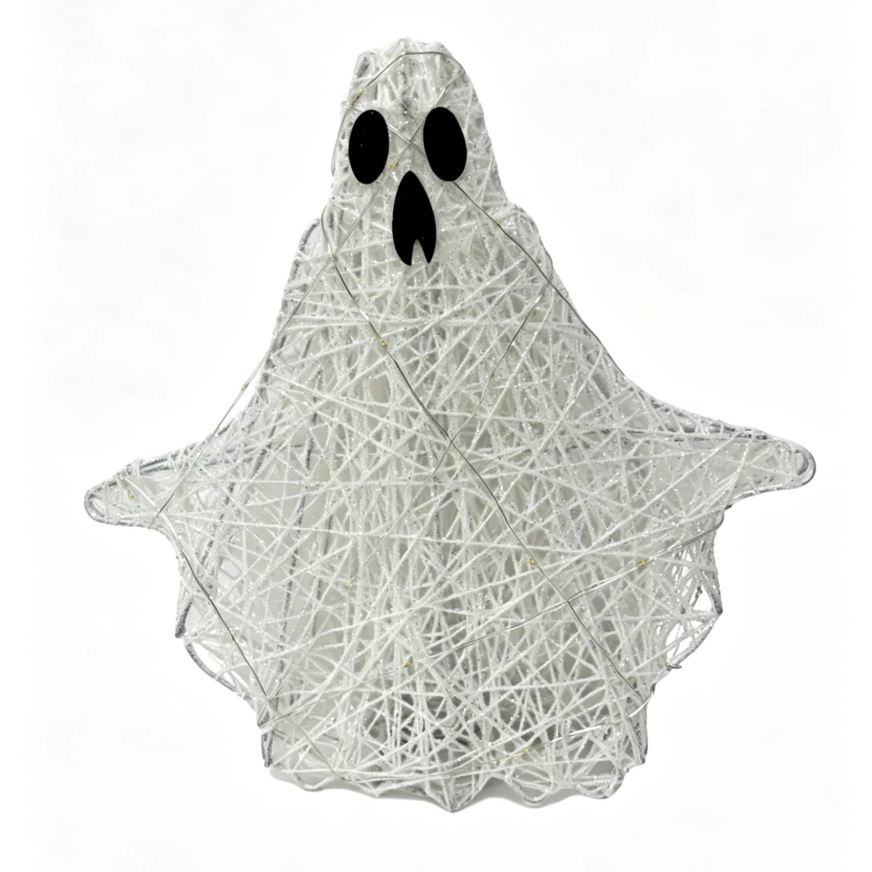 11.75" Lighted White Wire Ghost Tree Topper with Warm White LED Lights by Ashland®