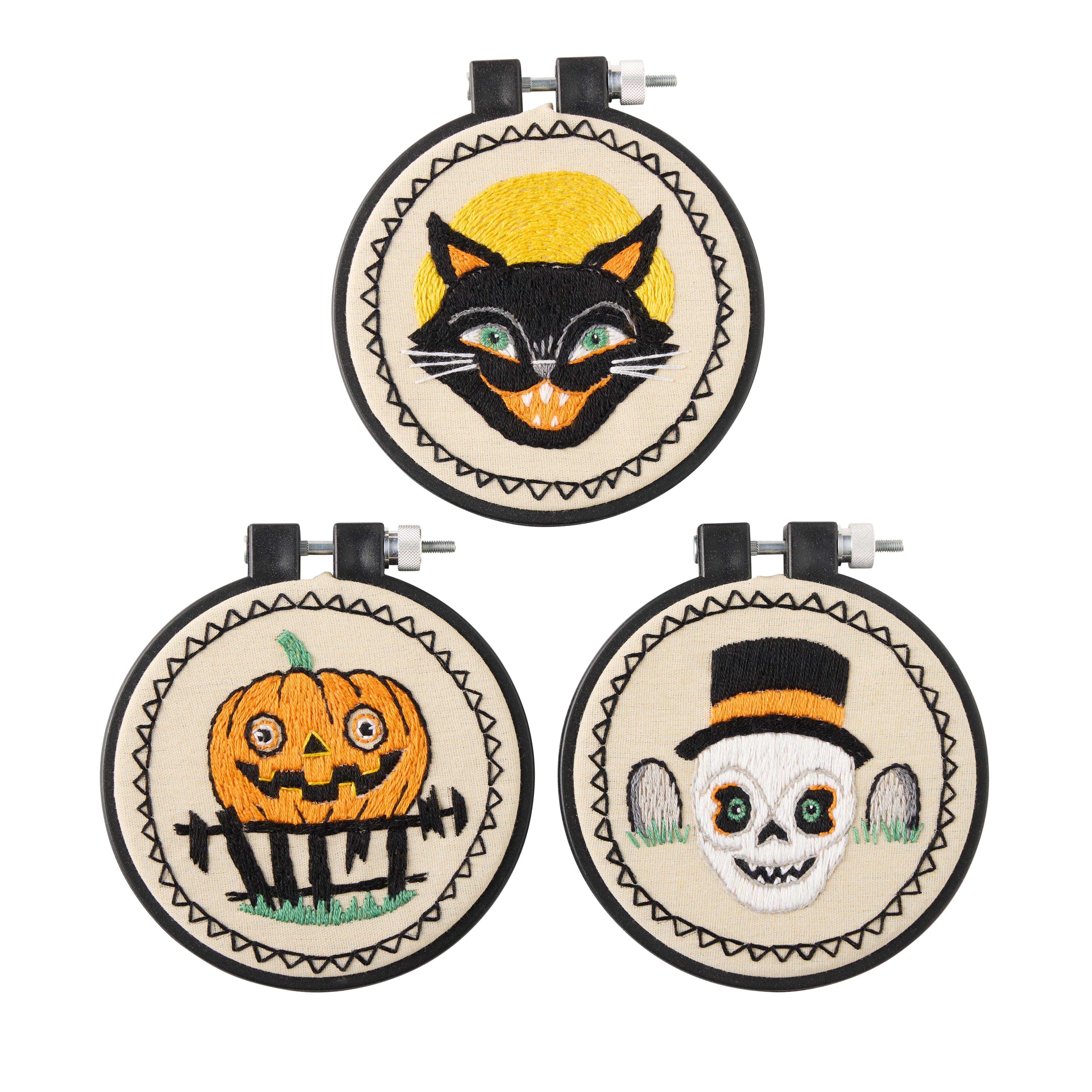 3.5" Vintage Spirit Icons Halloween Embroidery Kit by Loops & Threads®