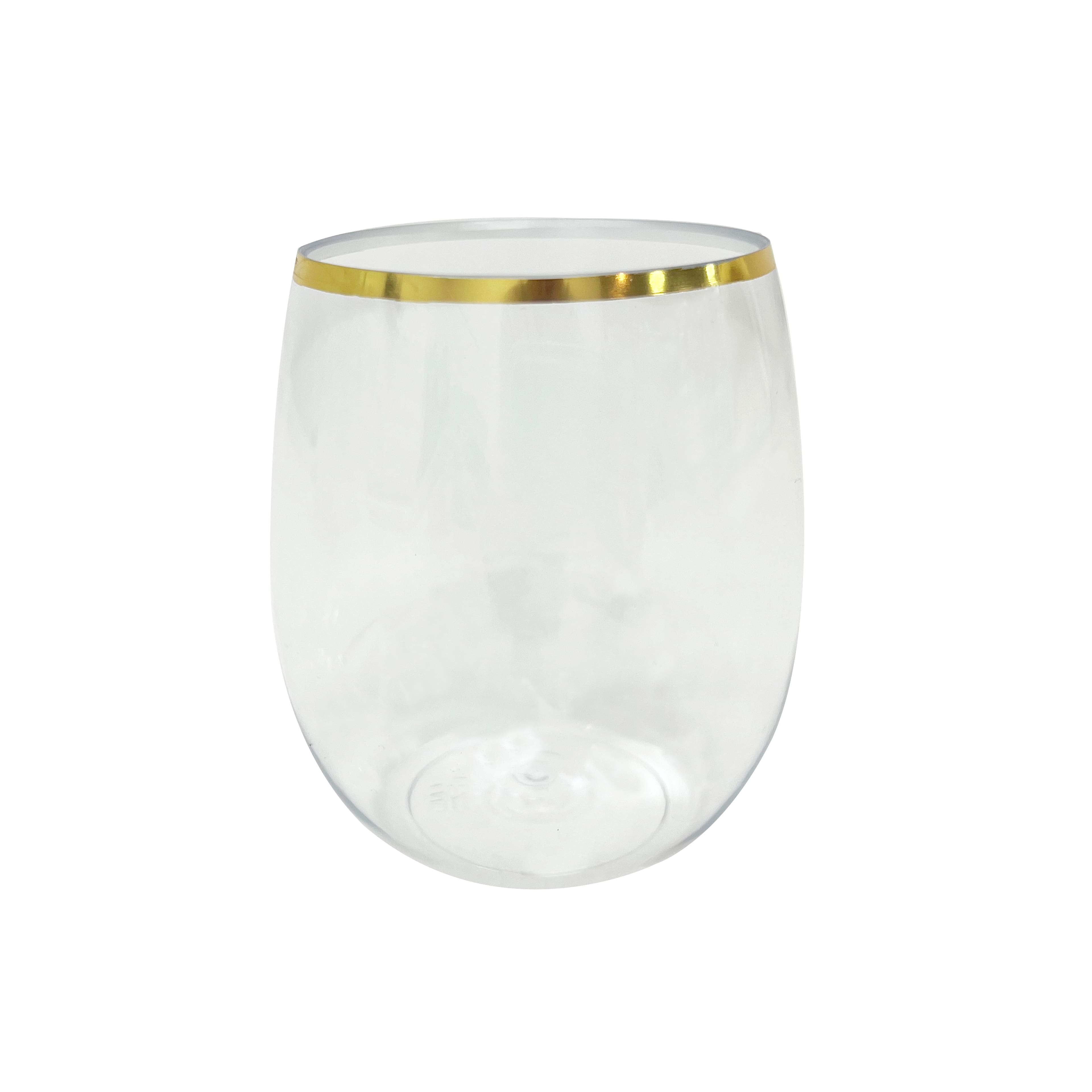 Gold Rim Stemless Wine Glasses, 8ct. by Celebrate It™