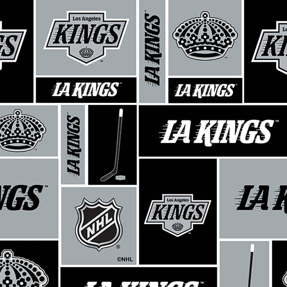 NHL Los Angeles Kings Small Scale Box Cotton Fabric