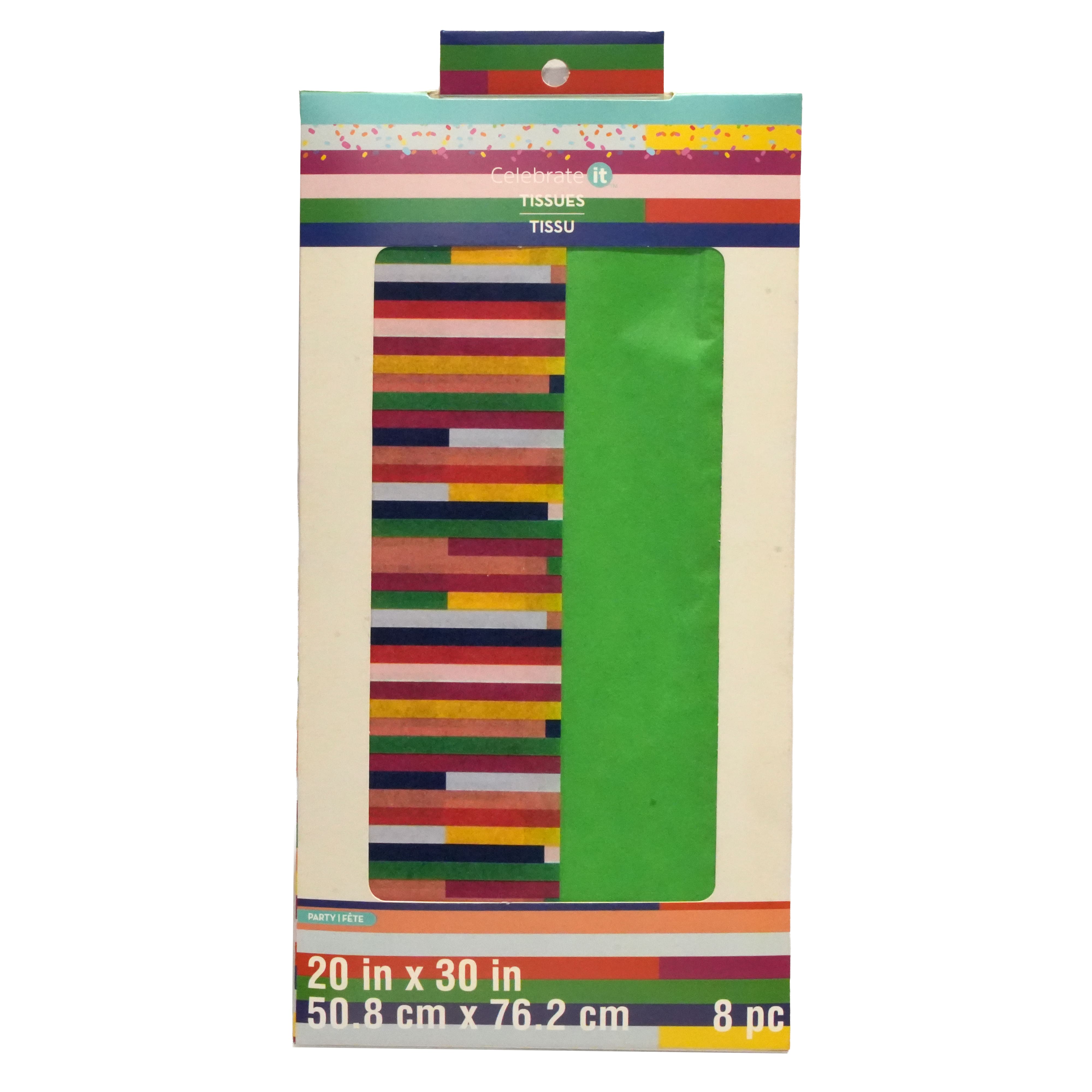 Green & Stripes Tissue Paper Sheets, 8ct. by Celebrate It™