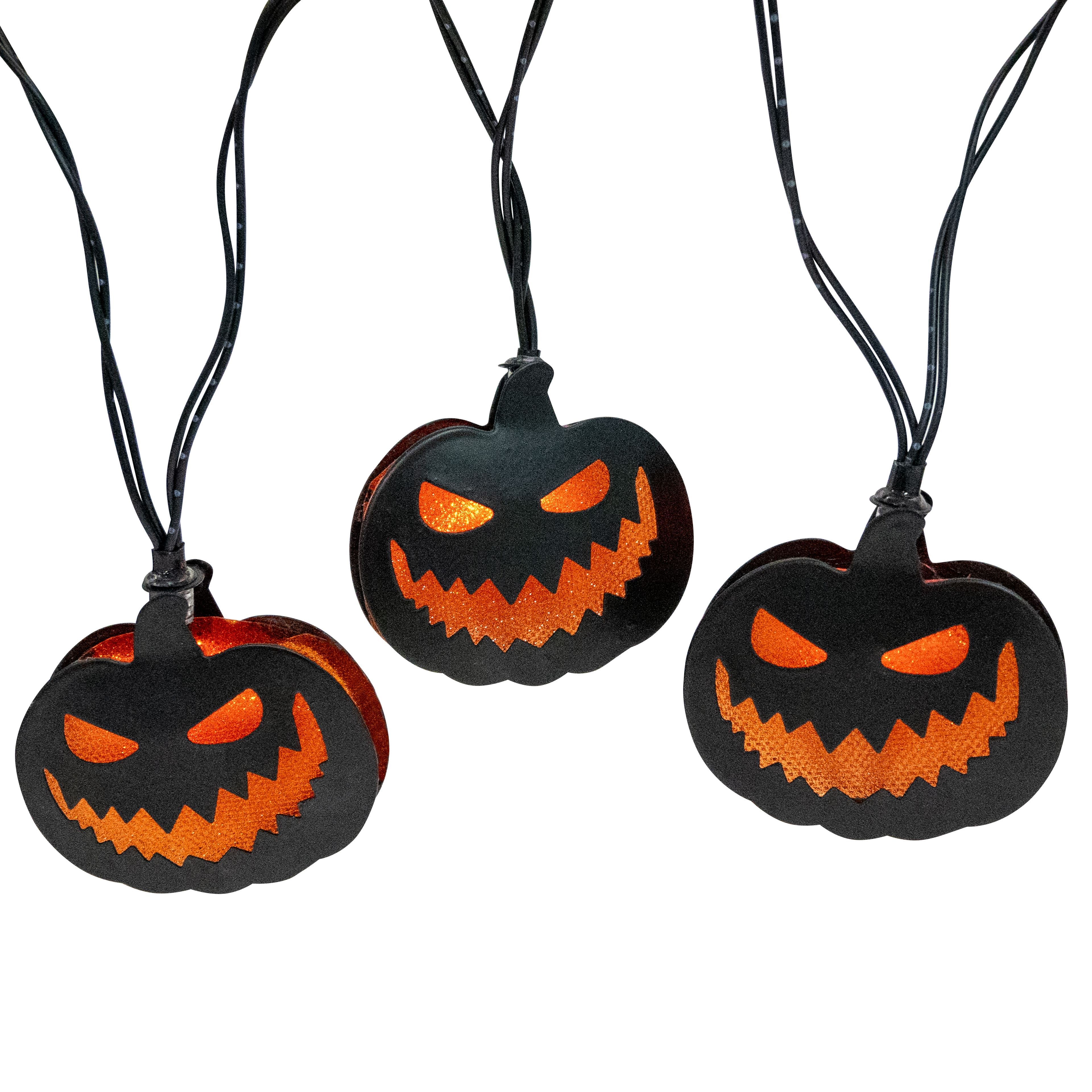 10ct. Black Jack-o'-Lanterns Icon LED String Lights by Ashland®
