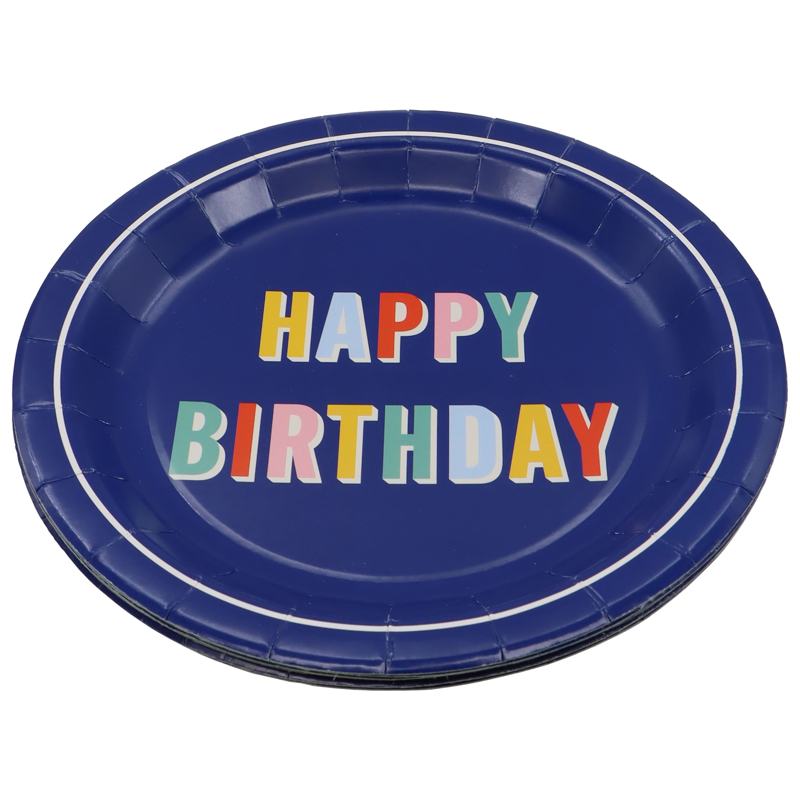 9" Blue Happy Birthday Paper Plates, 10ct. by Celebrate It™ - Image 2