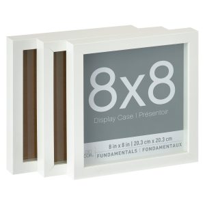 3 Pack Fundamentals 8" x 8" White Shadow Boxes by Studio Décor®