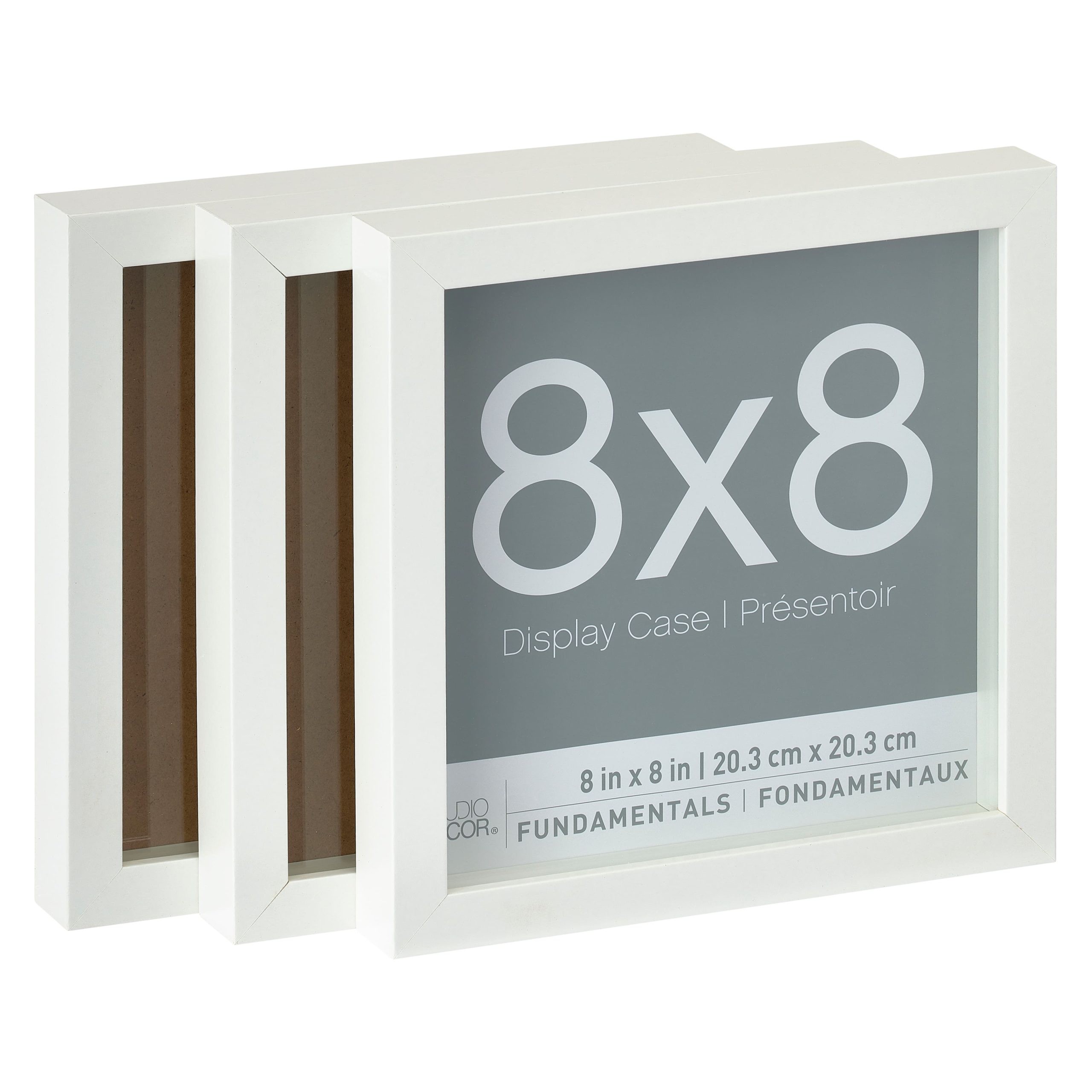 3 Pack Fundamentals 8" x 8" White Shadow Boxes by Studio Décor®