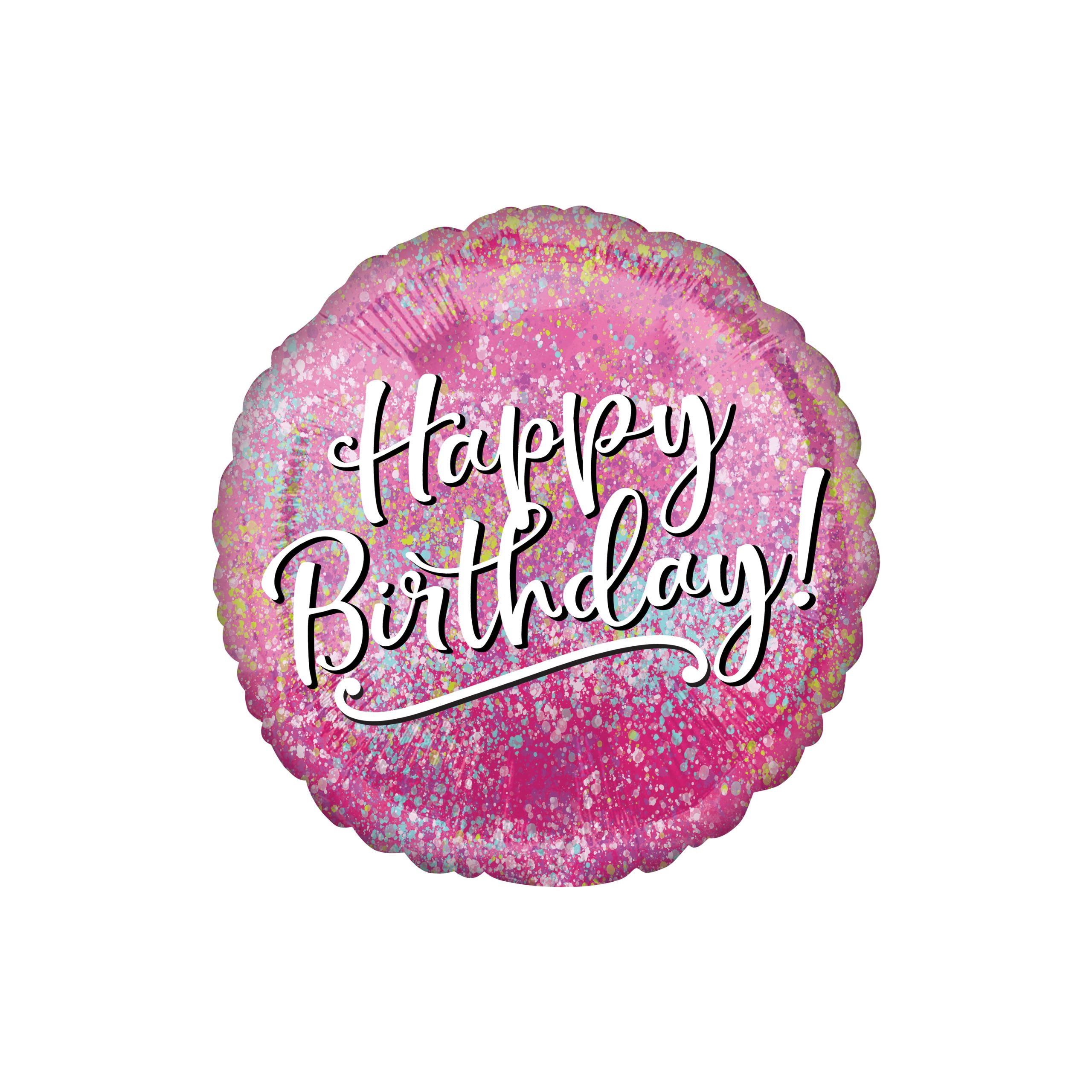 17" Pink Happy Birthday Foil Balloon