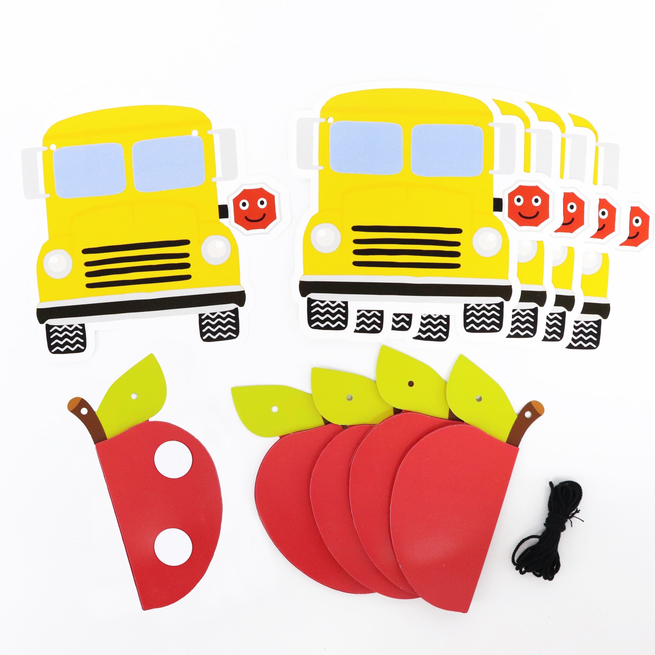 School Bus & Apple Honeycomb Garland by B2C™ - Image 2