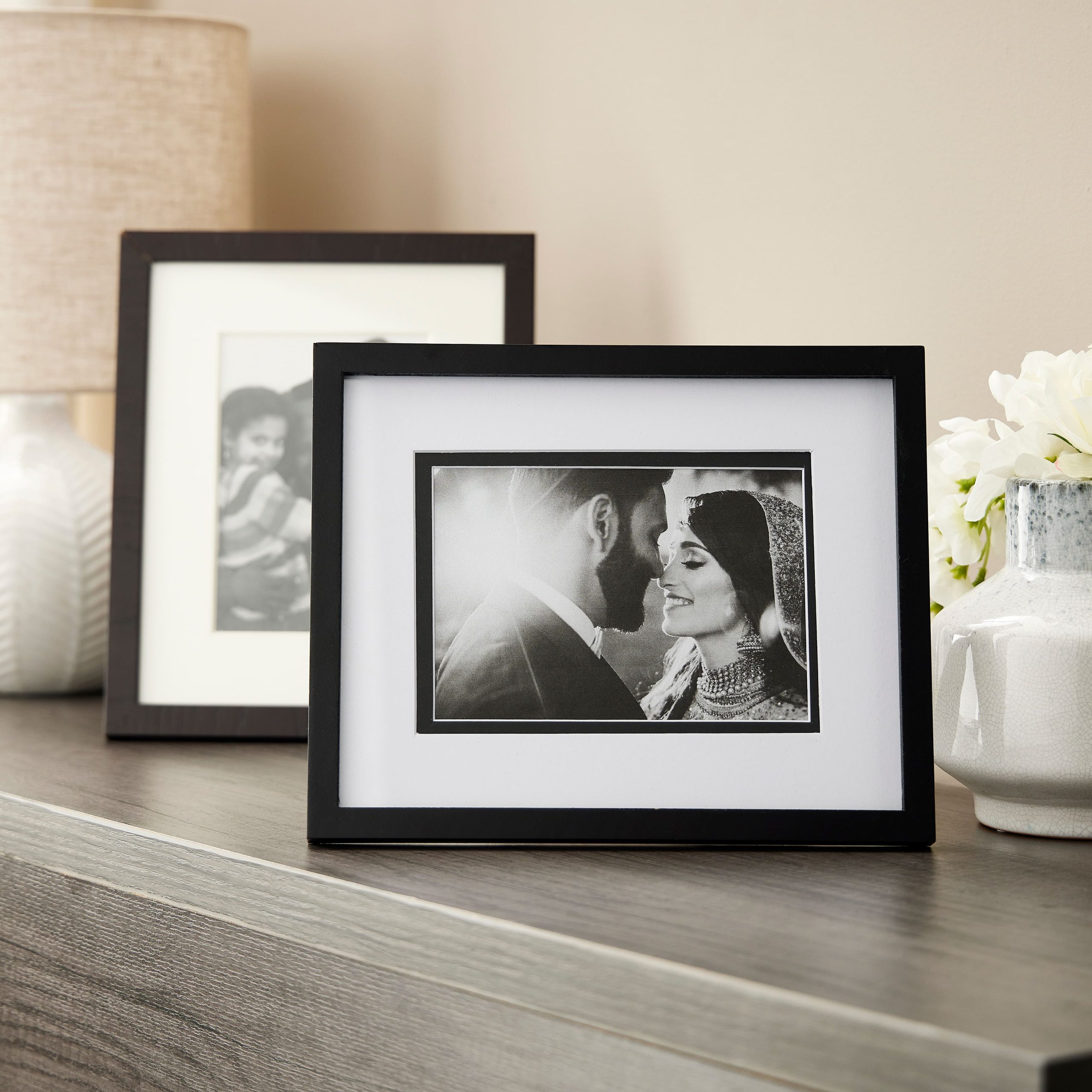 Simply Essentials™ Black Linear Frame with Double Mat by Studio Décor® - Image 2