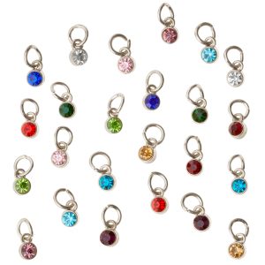Mini Rhodium-Colored Glass Charm Mix by Bead Landing™