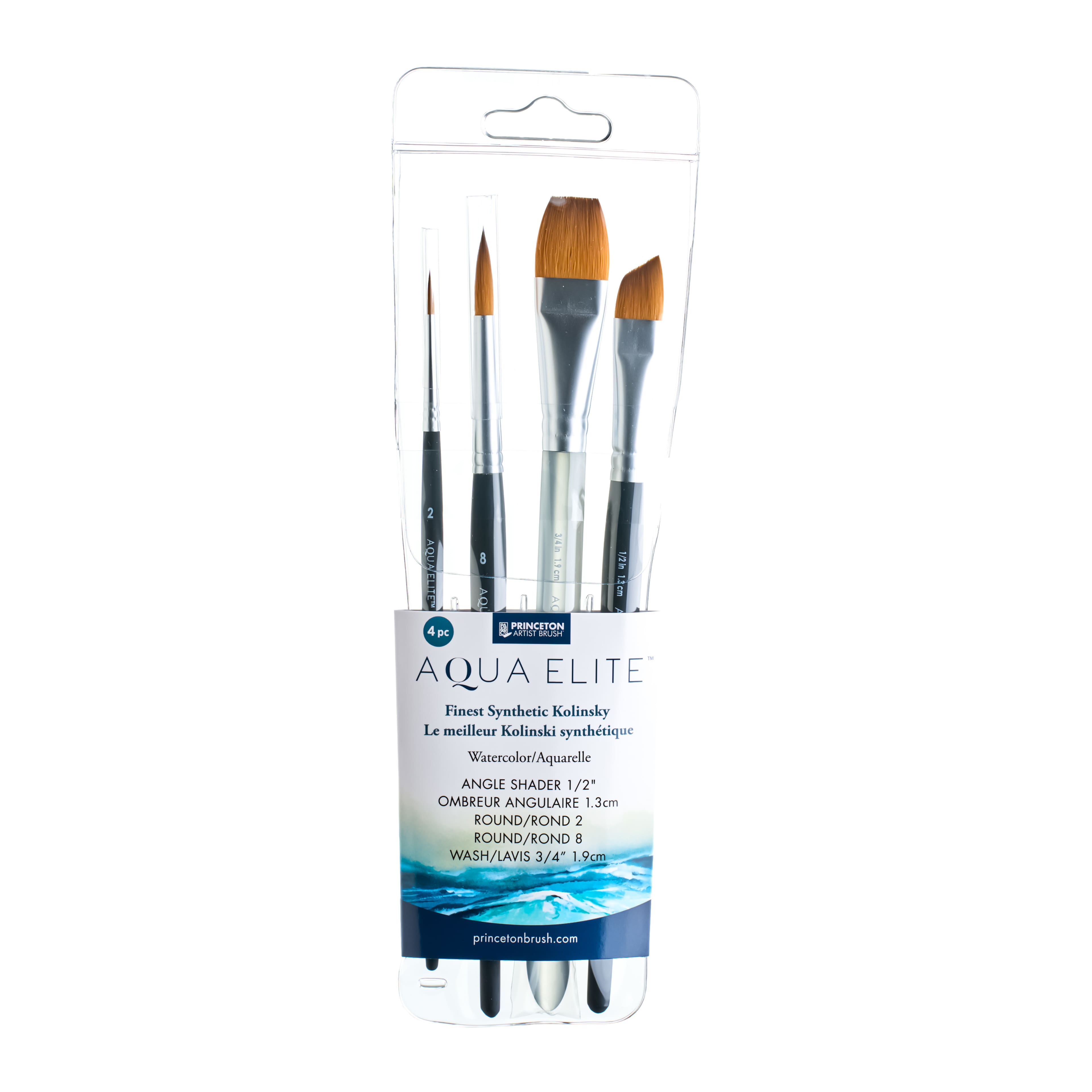 Princeton™ Aqua Elite™ 4 Piece Professional Synthetic Kolinsky Brush Set