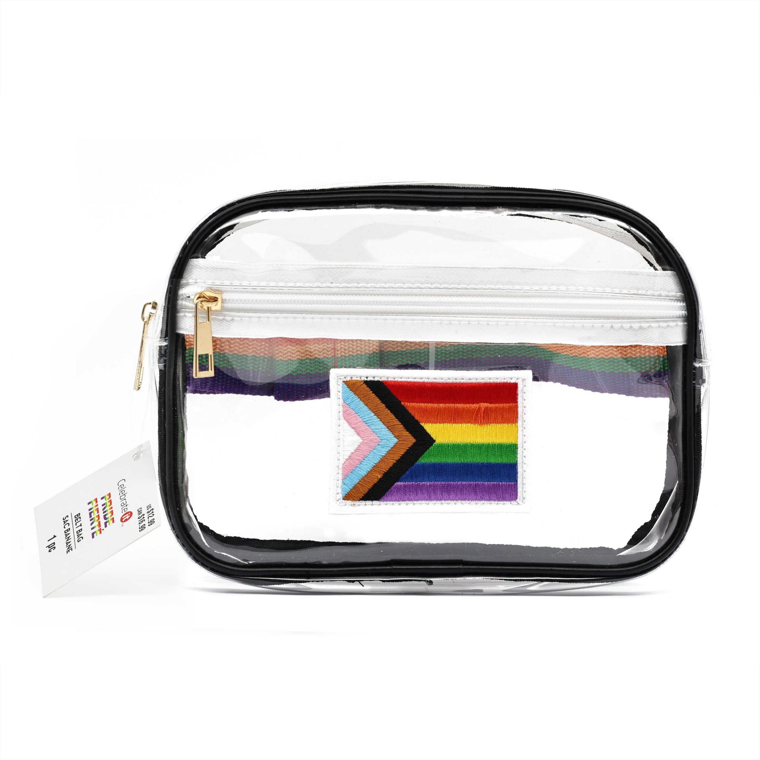 Pride Progress Flag See-Through Vinyl Belt Bag by Celebrate It™ - Image 4