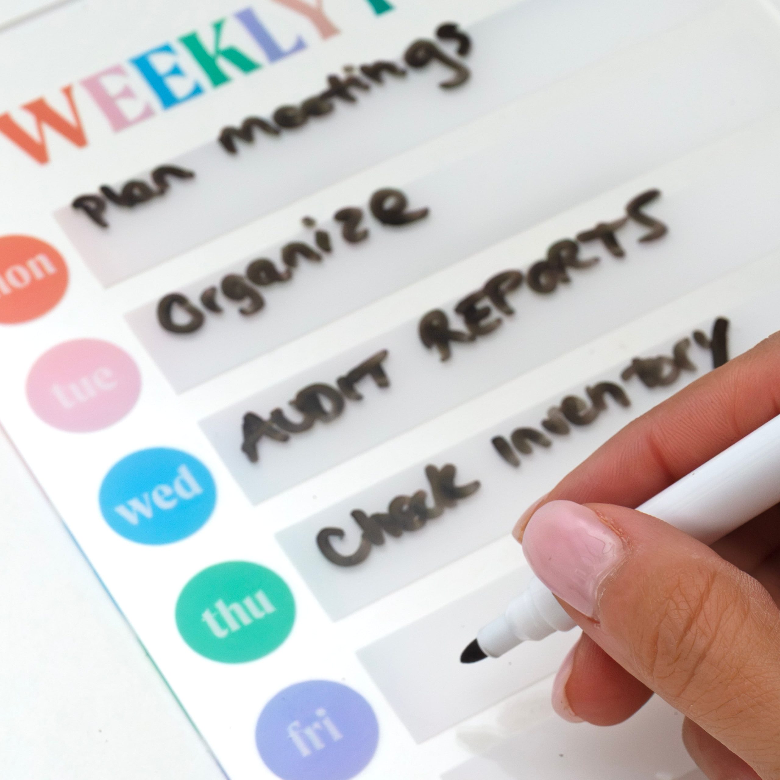 9" x 6.75" Weekly Dry Erase Planner with Marker - Image 2