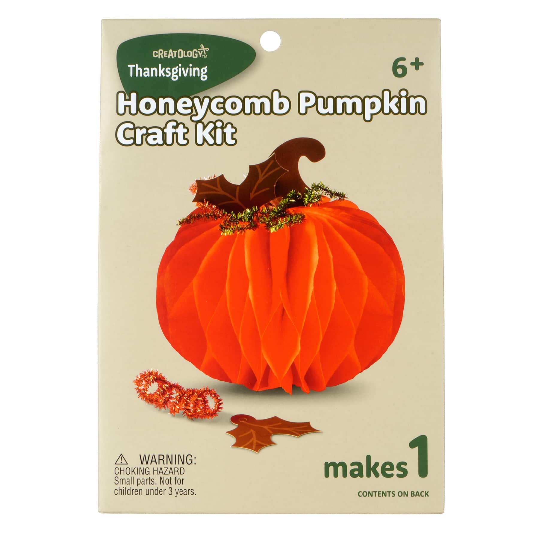 Thanksgiving Honeycomb Pumpkin Craft Kit by Creatology™