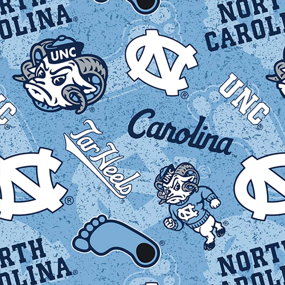 NCAA University of North Carolina Tarheels Logo Tone-on-Tone Cotton Fabric