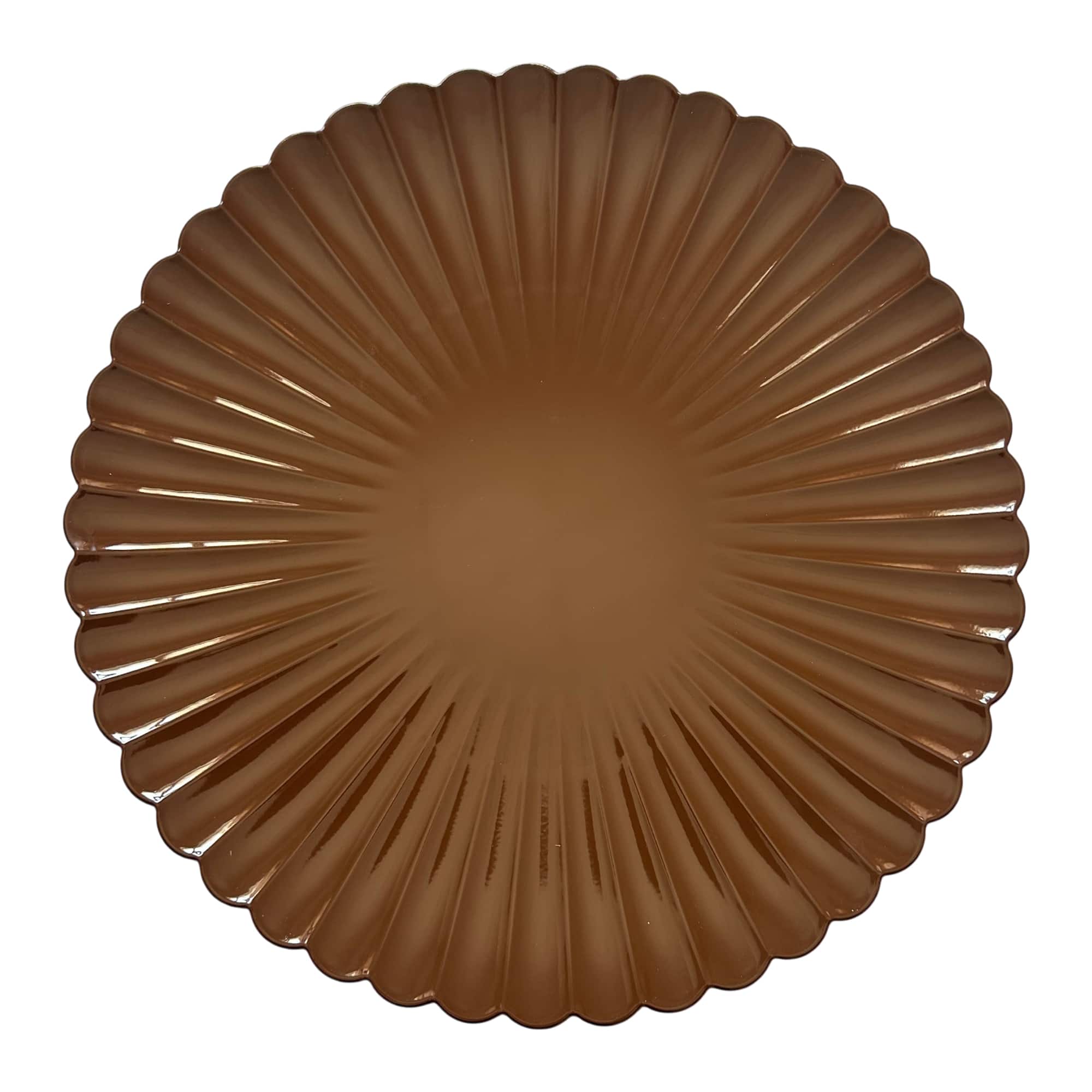 13" Thanksgiving Brown Scalloped Chargers, 4ct. by Celebrate It™ - Image 3
