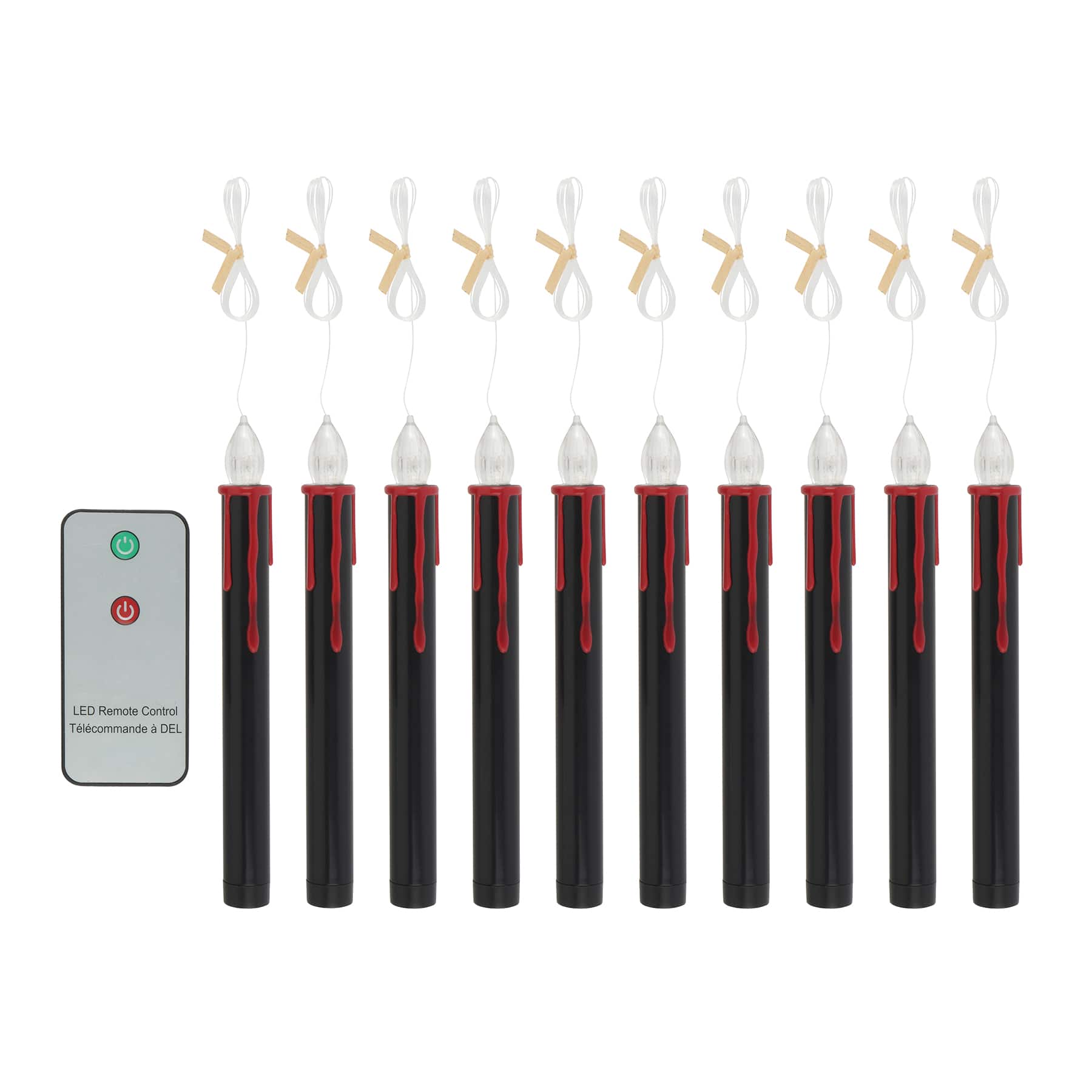 Black & Red Dripping LED Hanging Candles, 10ct. by Ashland®