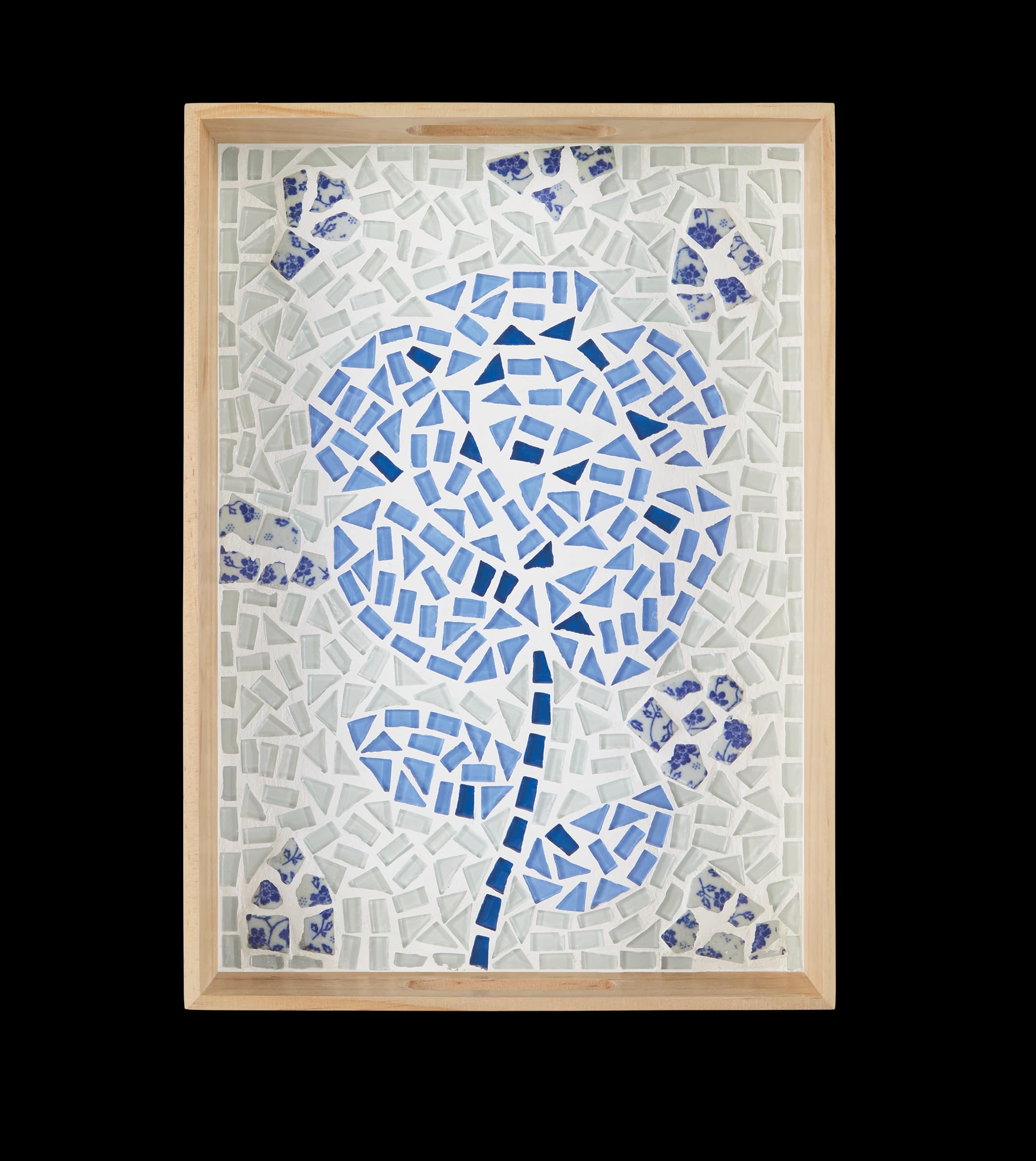 10" x 14" Blue Flower Mosaic Tray Kit by Make Market® - Image 3