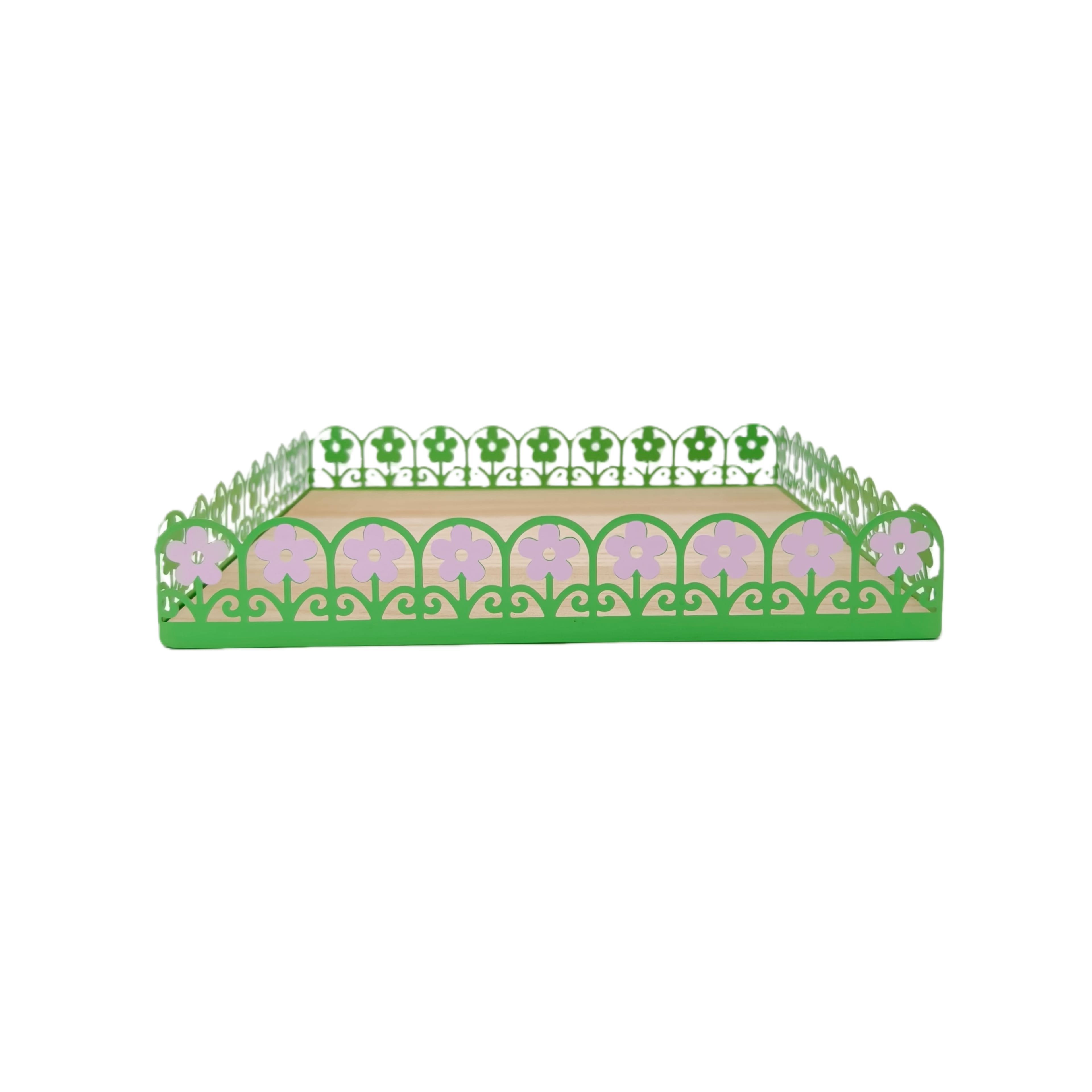 12" Green Metal Flower Tray by Ashland®